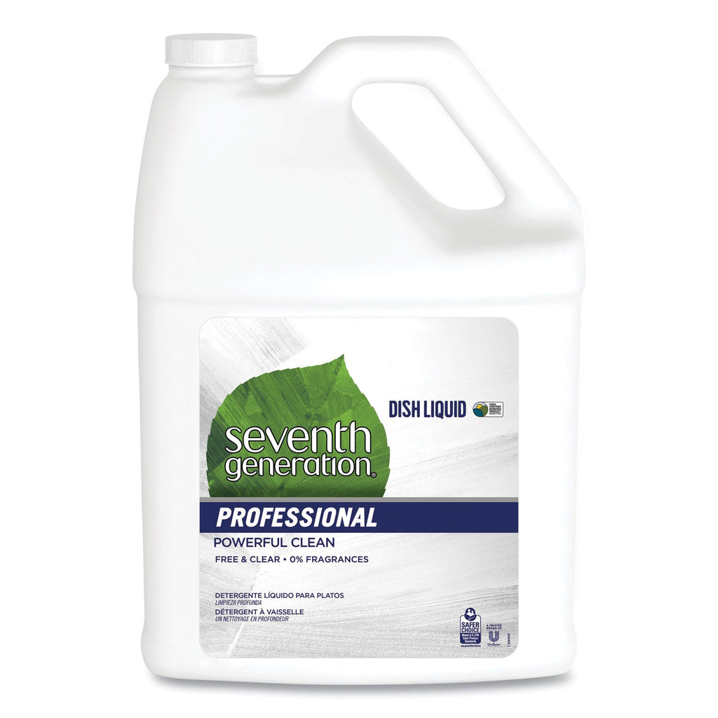 Seventh Generation Dishwashing Liquid, Free and Clear, 1 gal Bottle, 2/Carton