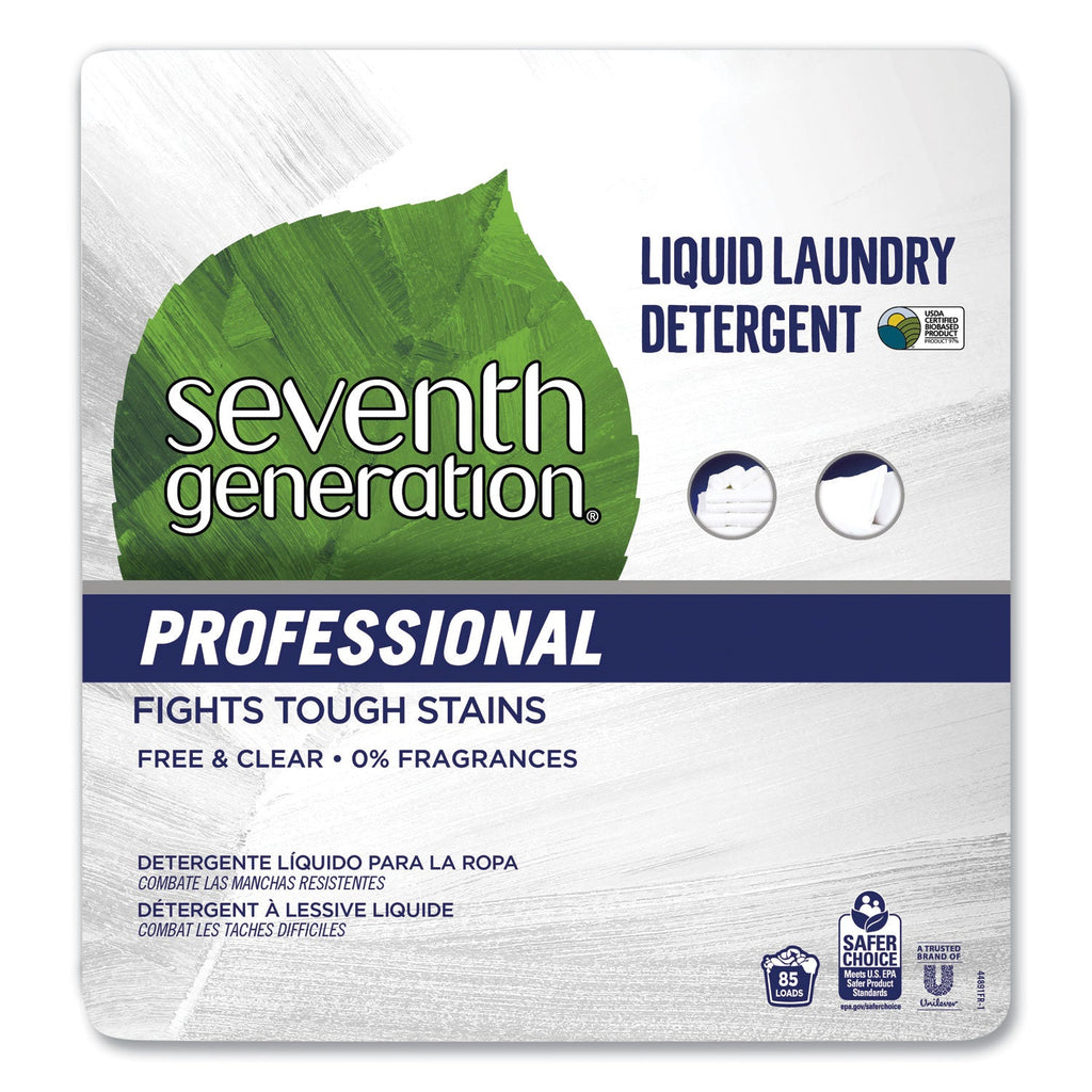 Seventh Generation Liquid Laundry Detergent, Free and Clear Scent, 1 gal Bottle, 2/Carton