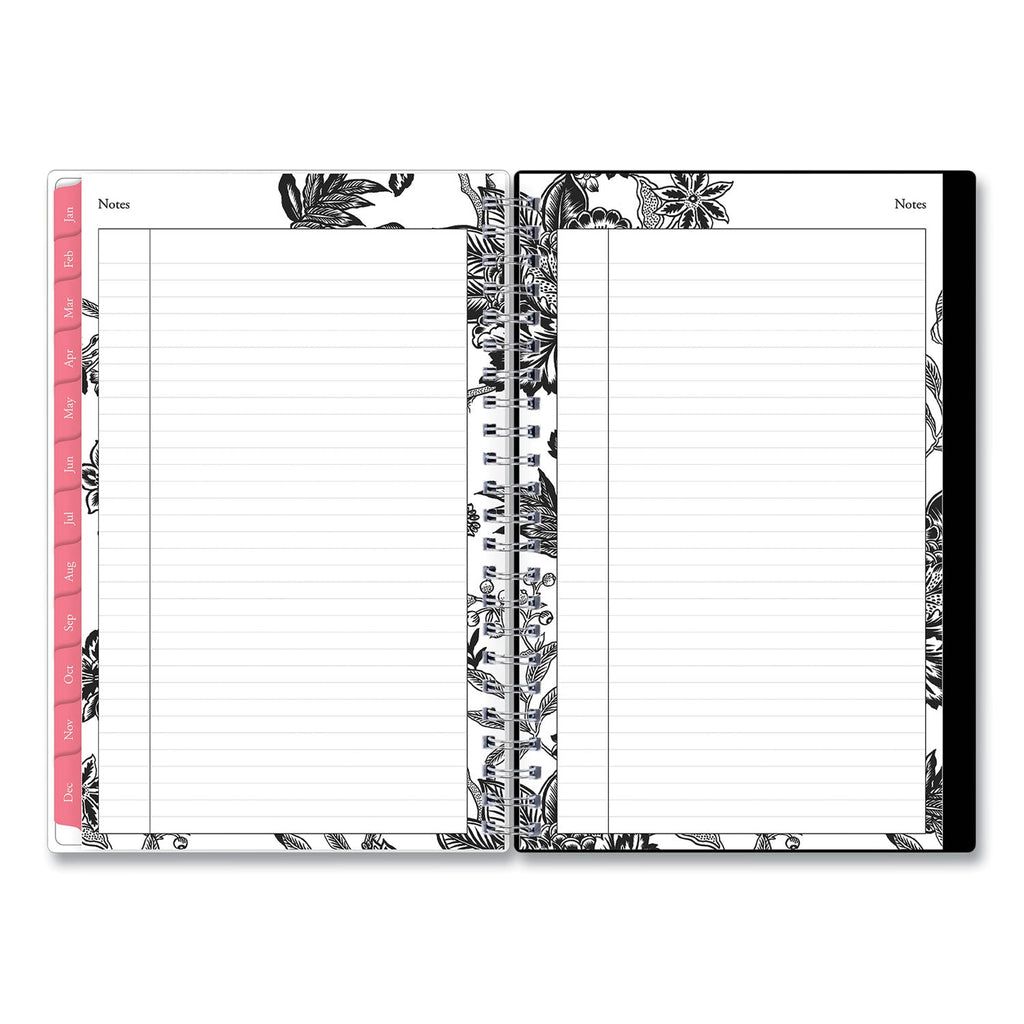 Blue Sky Analeis Create-Your-Own Cover Weekly/Monthly Planner, Floral Artwork, 8 x 5, White/Black/Coral, 12-Month (Jan to Dec): 2023