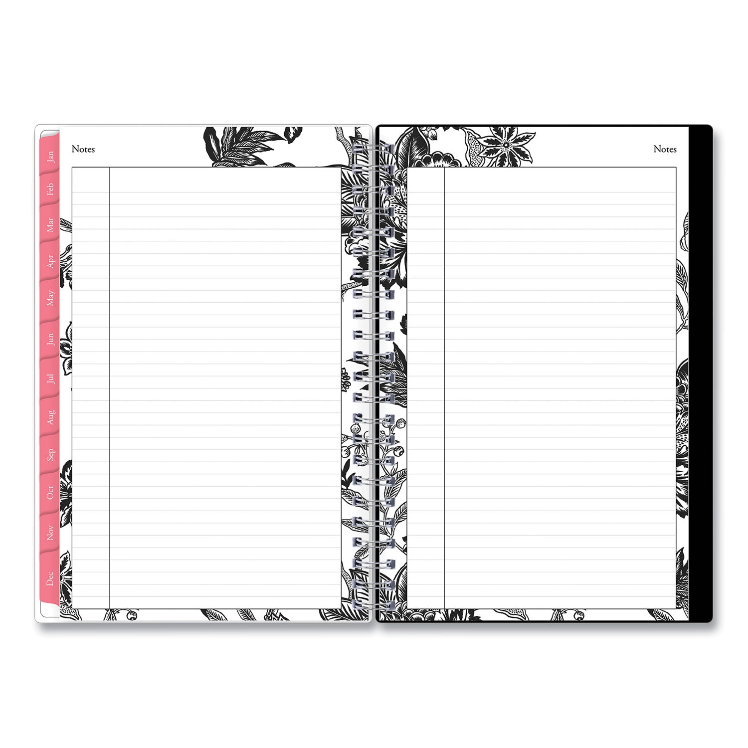 Blue Sky Analeis Create-Your-Own Cover Weekly/Monthly Planner, Floral Artwork, 8 x 5, White/Black/Coral, 12-Month (Jan to Dec): 2023