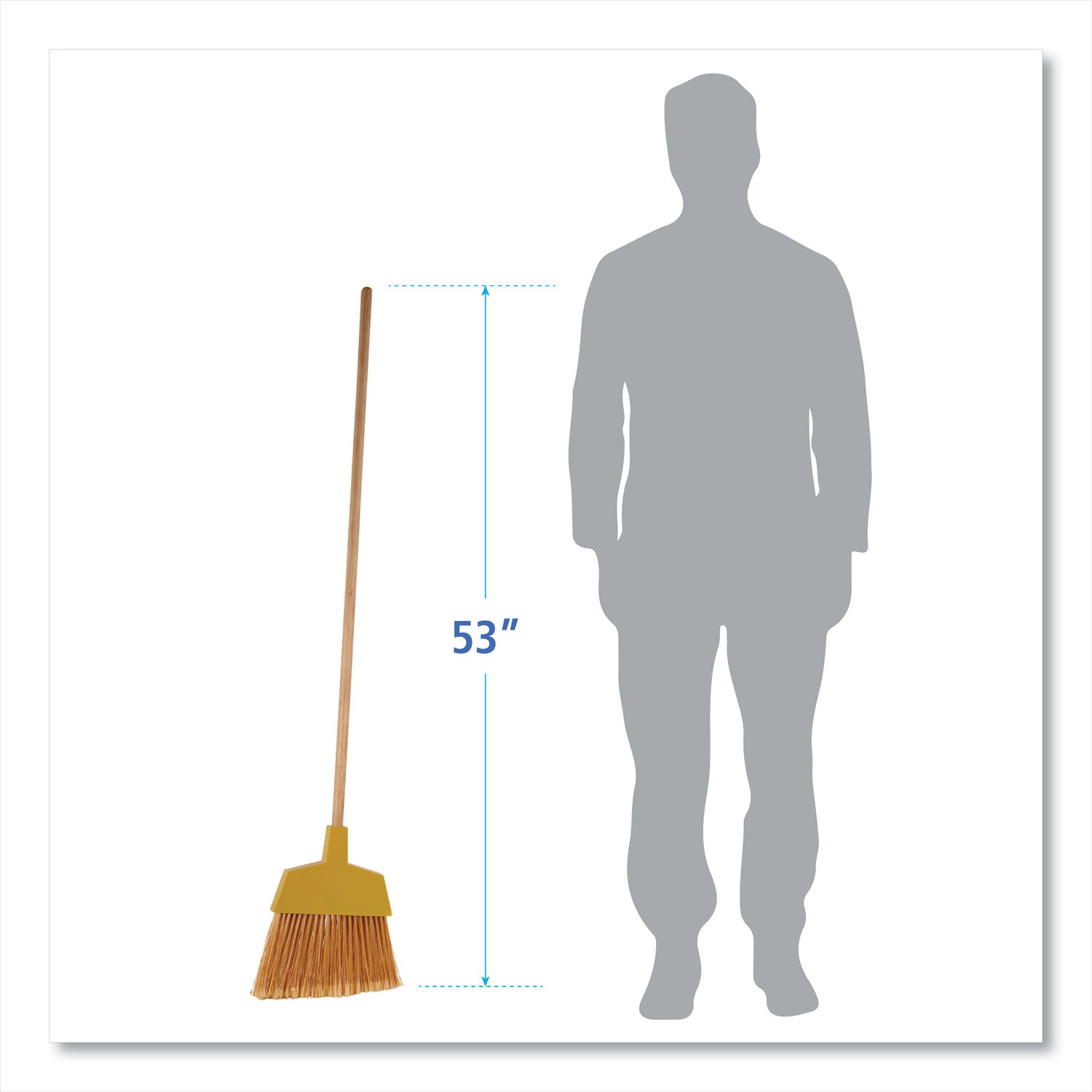 Boardwalk Angler Broom, 53" Handle, Yellow