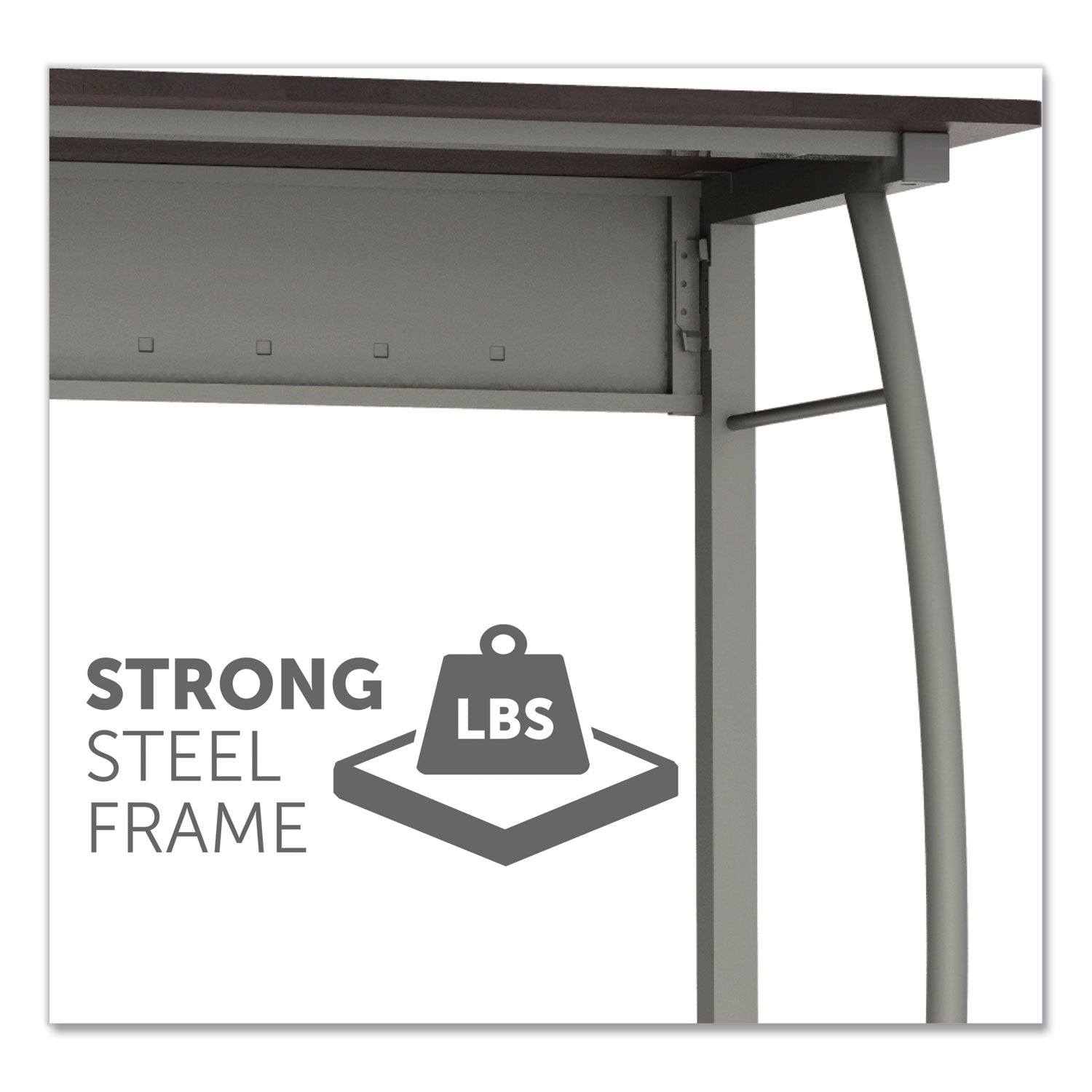 Linea Italia Trento Line Rectangular Desk, 59.13" x 23.63" x 29.5", Mocha