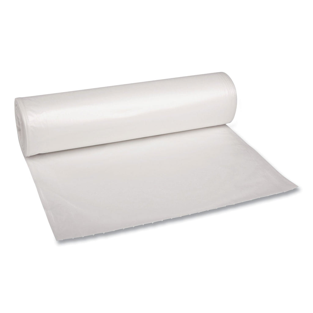 Boardwalk Low Density Repro Can Liners, 60 gal, 1.1 mil, 38" x 58", Clear, 10 Bags/Roll, 10 Rolls/Carton