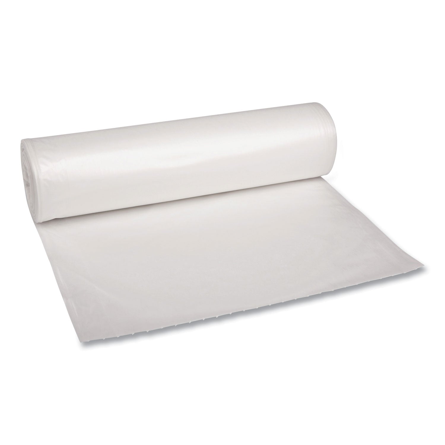 Boardwalk Low Density Repro Can Liners, 60 gal, 1.1 mil, 38" x 58", Clear, 10 Bags/Roll, 10 Rolls/Carton