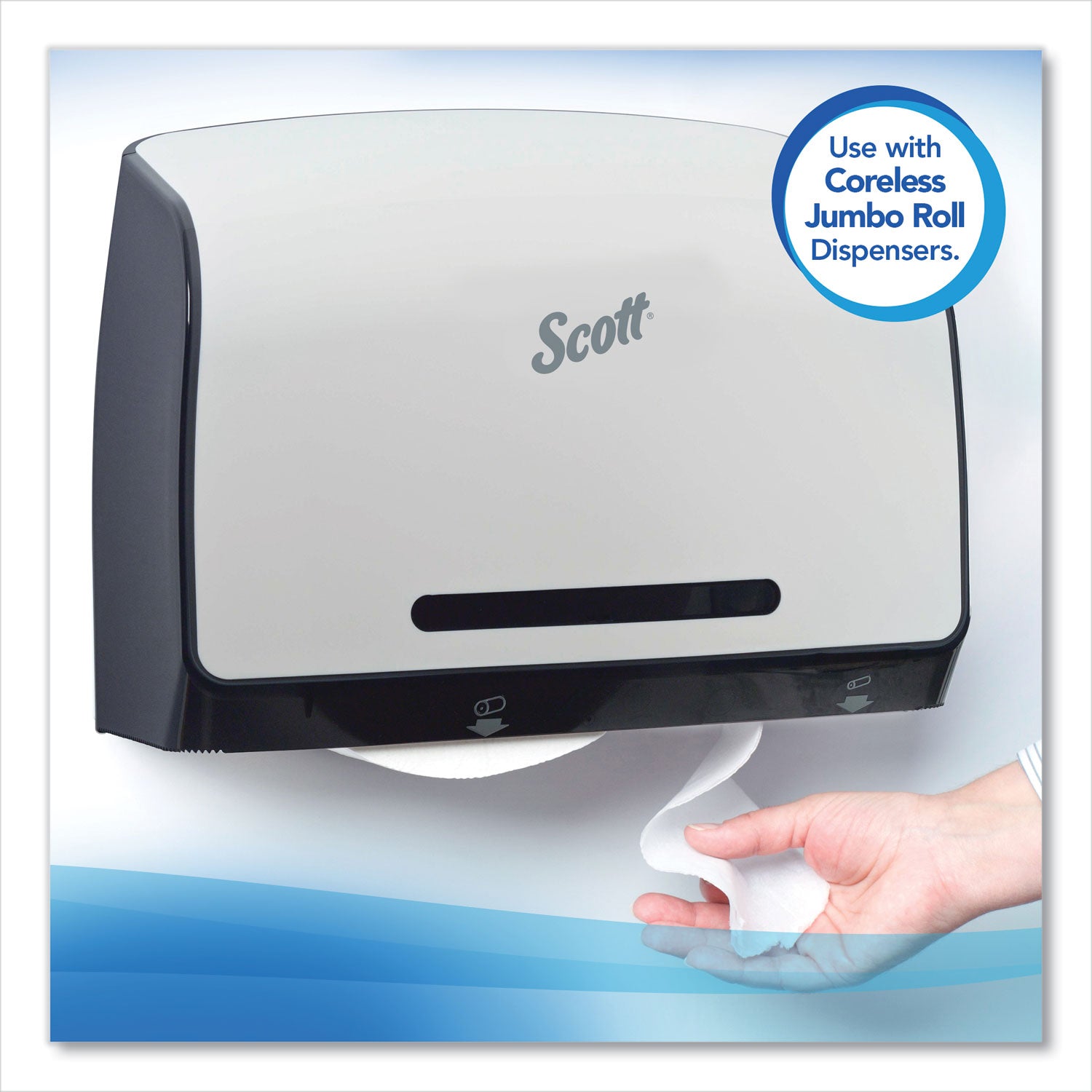 Scott Essential Coreless JRT, Septic Safe, 1-Ply, White, 3.75 x 2,300 ft, 12 Rolls/Carton