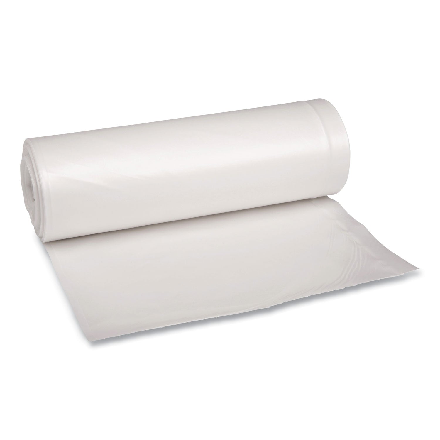 Boardwalk Low Density Repro Can Liners, 60 gal, 1.75 mil, 38" x 58", Clear, 10 Bags/Roll, 10 Rolls/Carton
