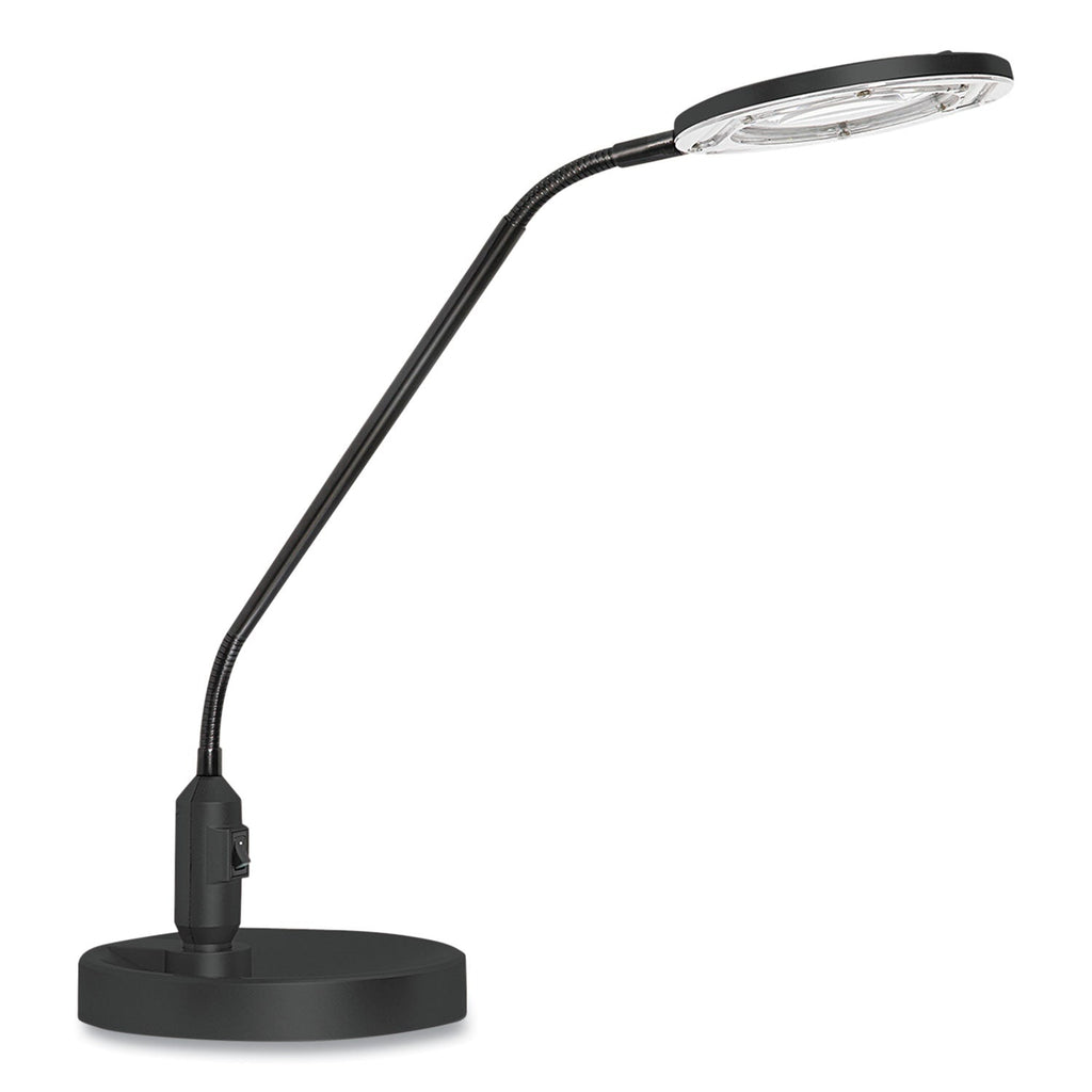 Alera Clamp-On, 3 Diopter LED Desktop Magnifier, 6.88"w x 16.63"d x 16.75"h, Black