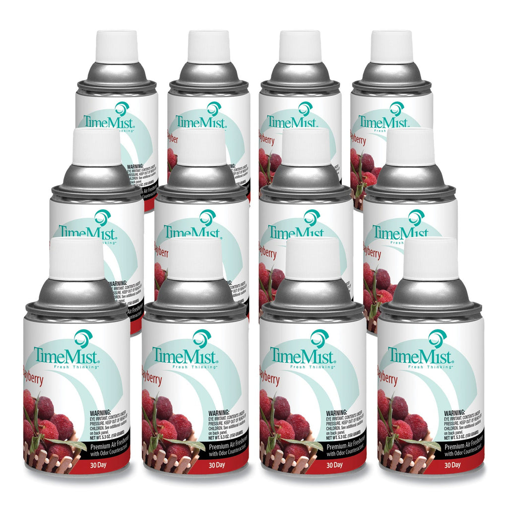 TimeMist Premium Metered Air Freshener Refill, Bayberry, 5.3 oz Aerosol Spray, 12/Carton