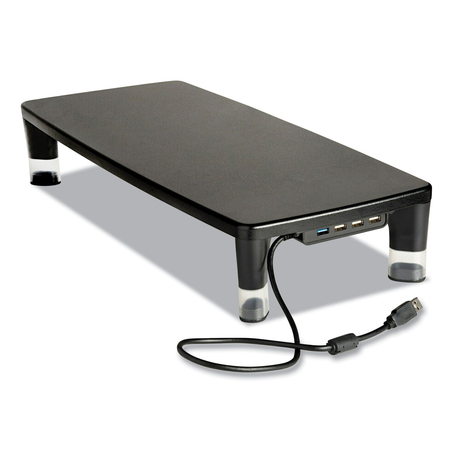 3M Monitor Stand MS100B, 21.6 x 9.4 x 2.7 to 3.9, Black/Clear, Supports 33 lb