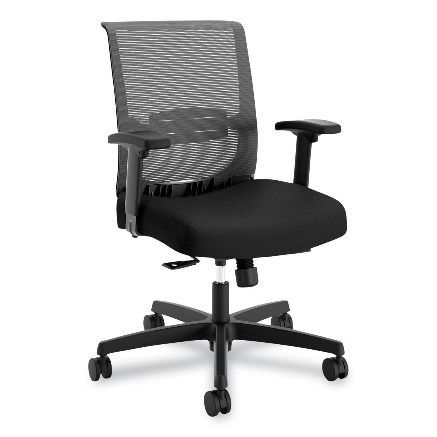 HON Convergence Mid-Back Task Chair, Synchro-Tilt and Seat Glide, Supports Up to 275 lb, Black