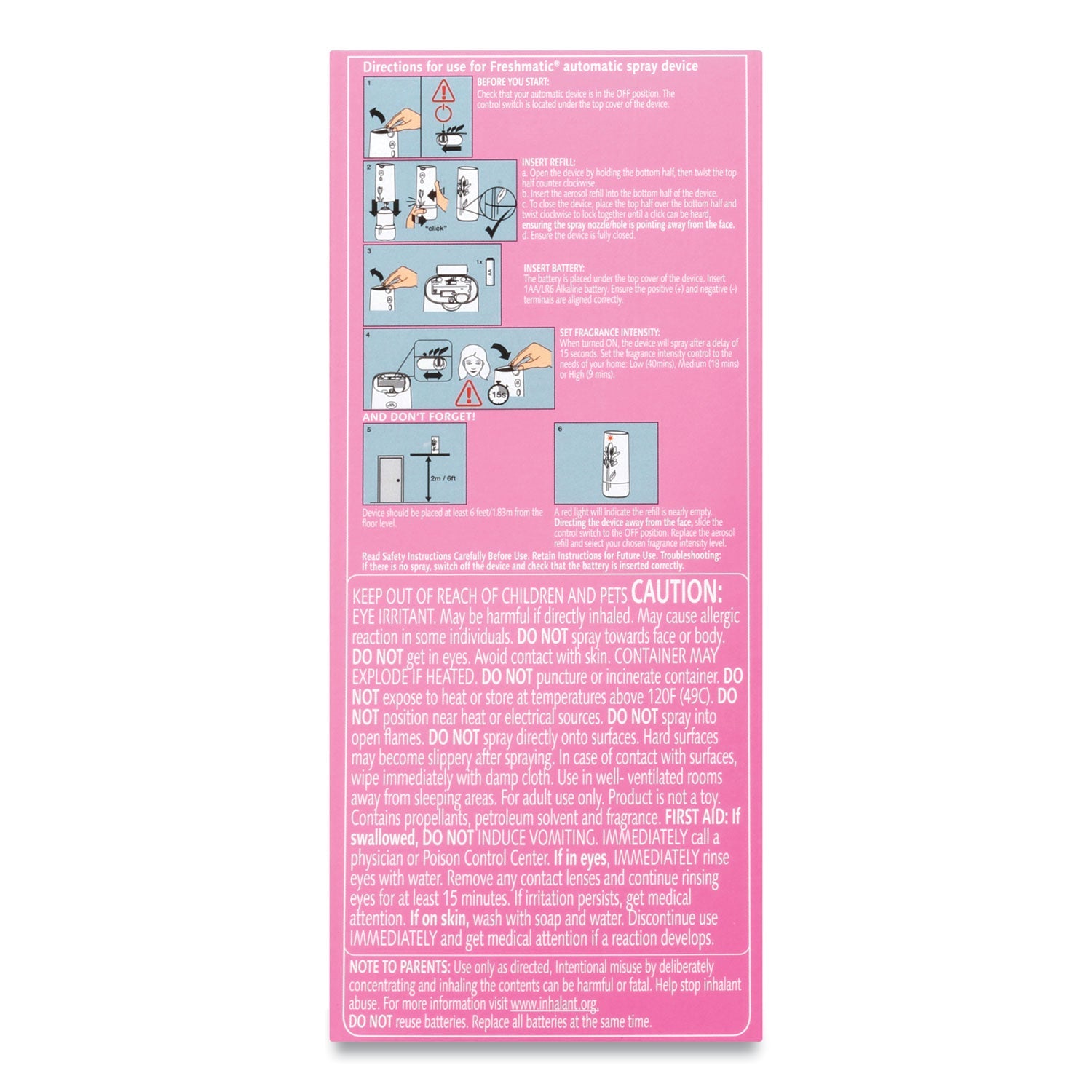 Air Wick Freshmatic Ultra Automatic Pure Starter Kit, 5.94 x 3.31 x 7.63, White, Tropical Flowers 4/Carton