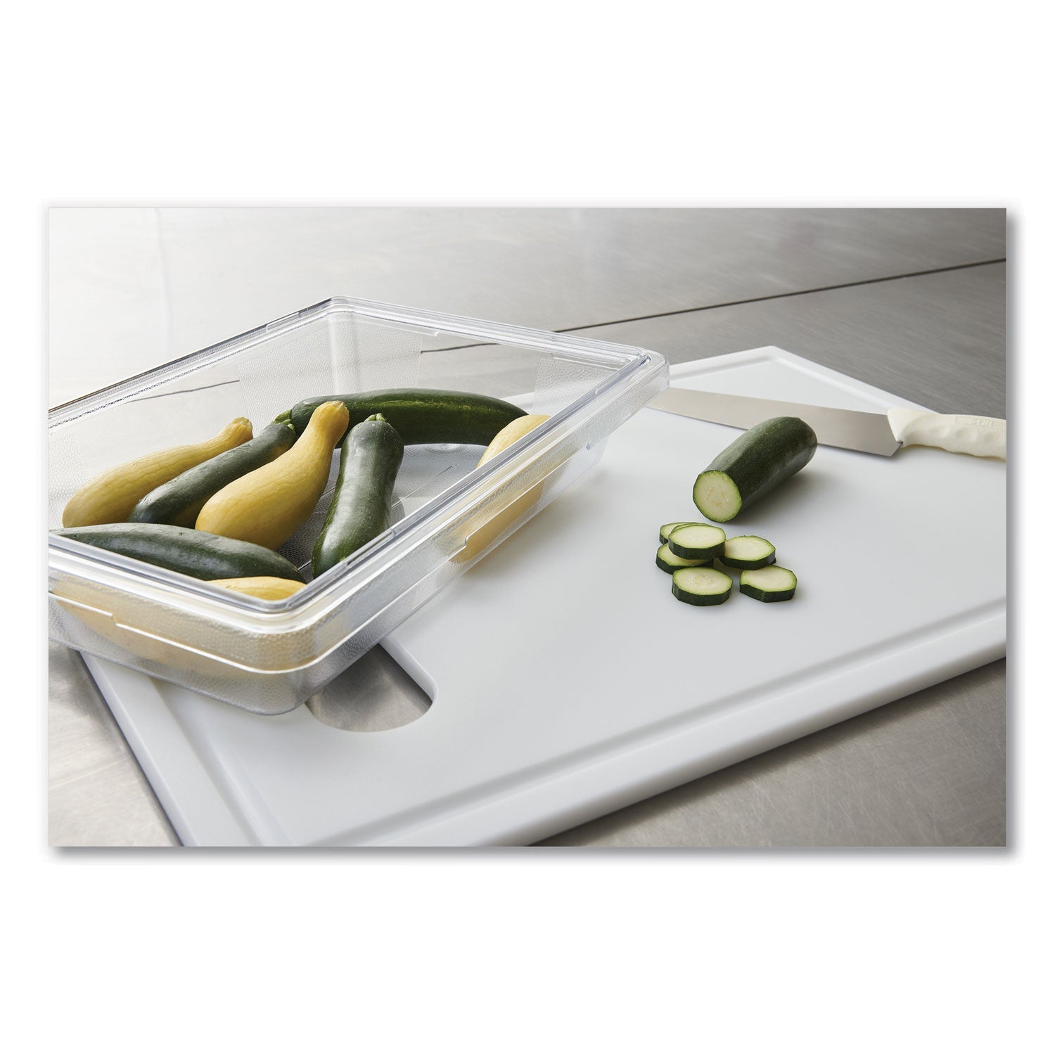 Rubbermaid Food/Tote Boxes, 5 gal, 26 x 18 x 3.5, Clear, Plastic