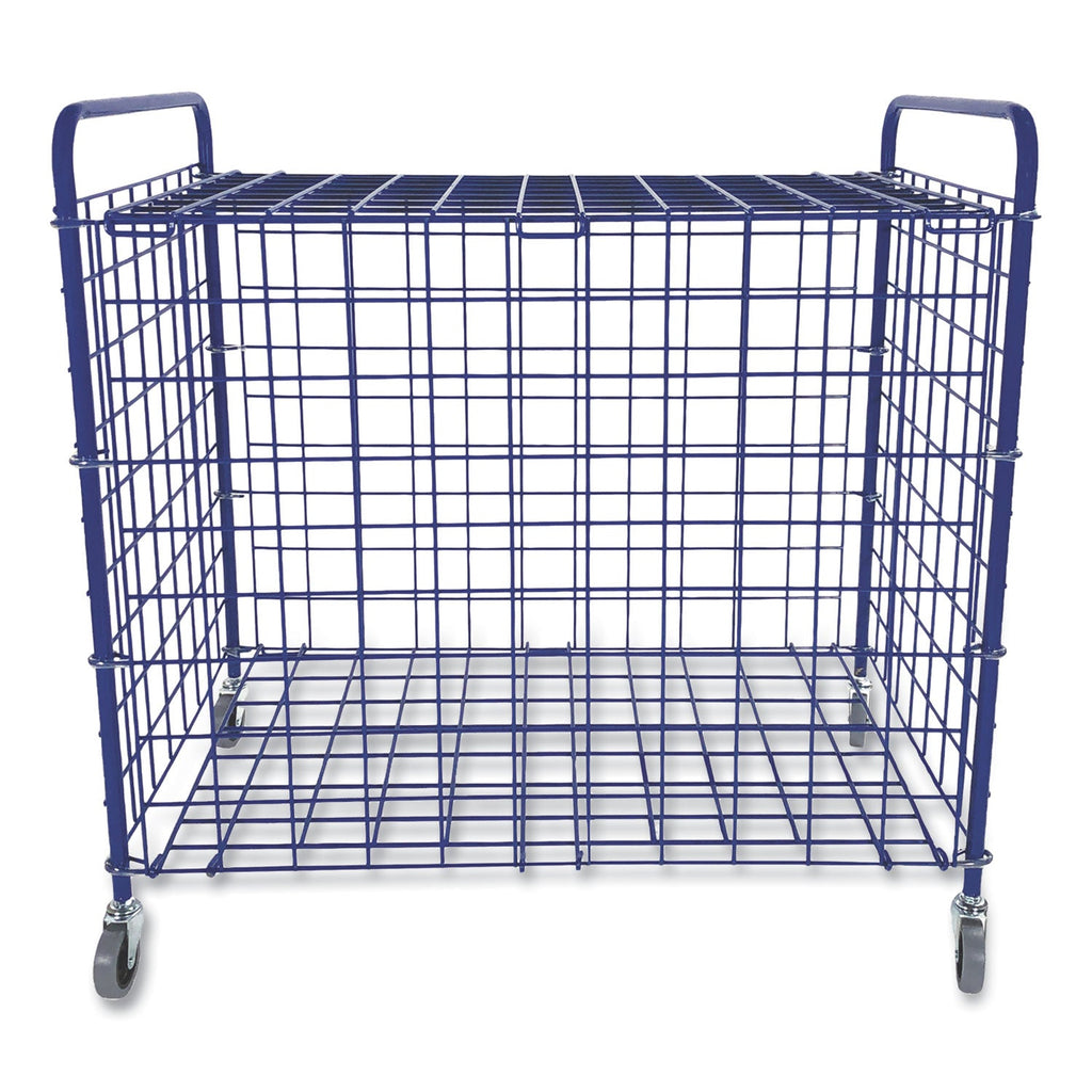Champion Sports Lockable Ball Storage Cart, Fits Approximately 24 Balls, Metal, 37" x 22" x 20", Blue