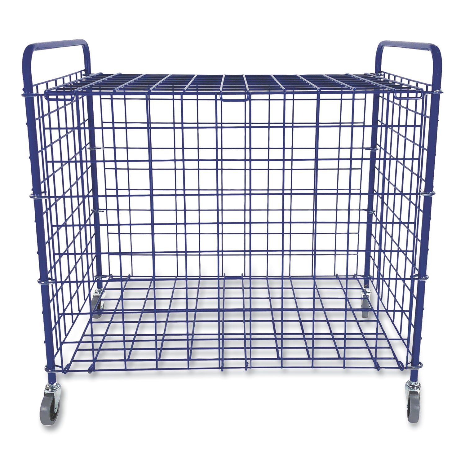 Champion Sports Lockable Ball Storage Cart, Fits Approximately 24 Balls, Metal, 37" x 22" x 20", Blue