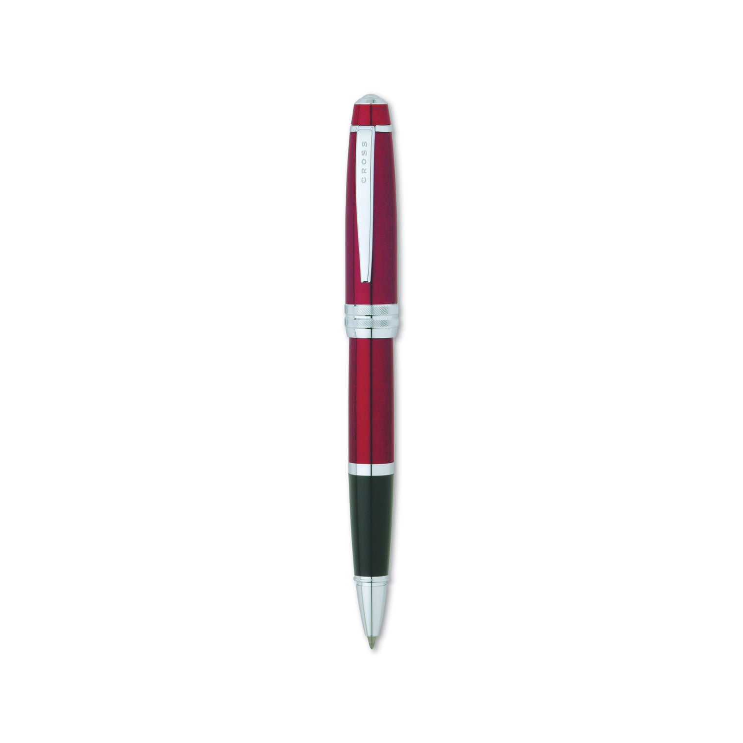 Cross Bailey Roller Ball Pen, Stick, Medium 0.5 mm, Black Ink, Red Barrel