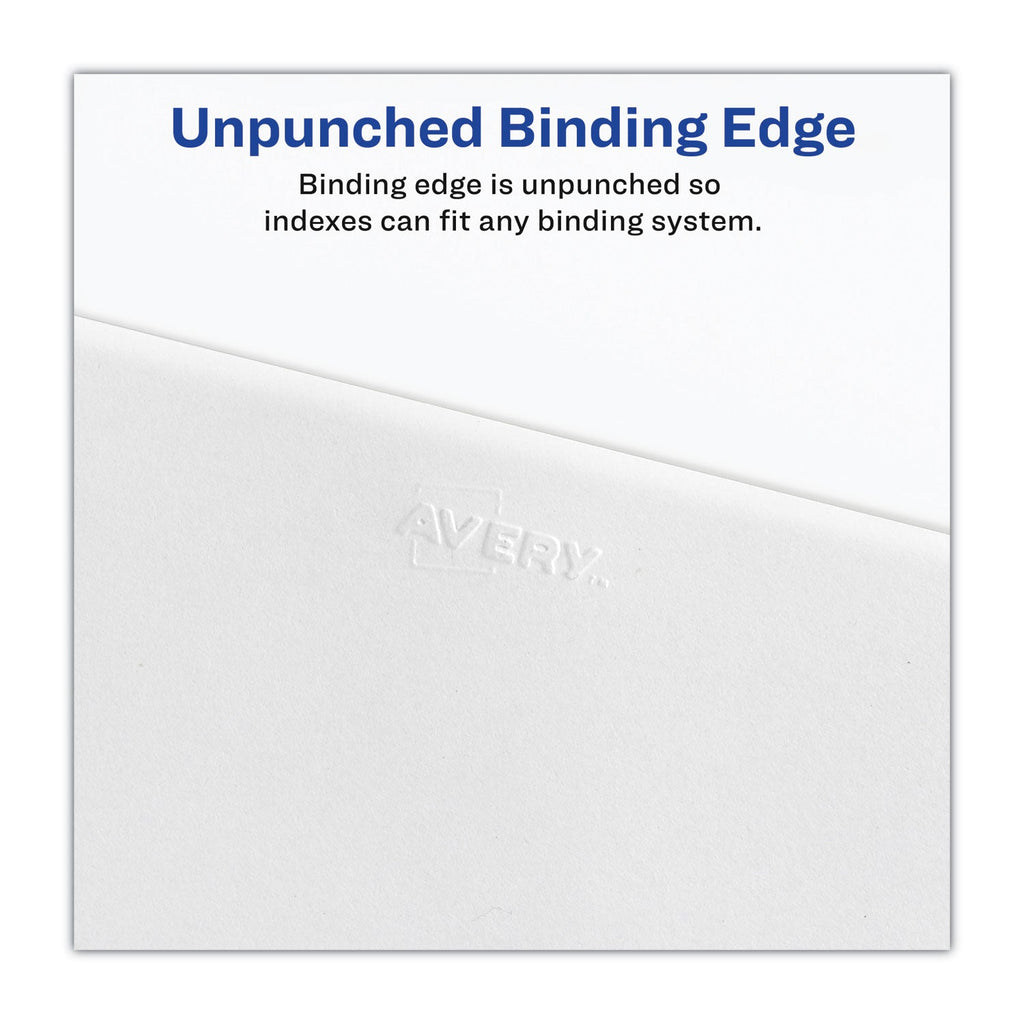 Avery Blank Tab Legal Exhibit Index Divider Set, 25-Tab, 11 x 8.5, White, 1 Set