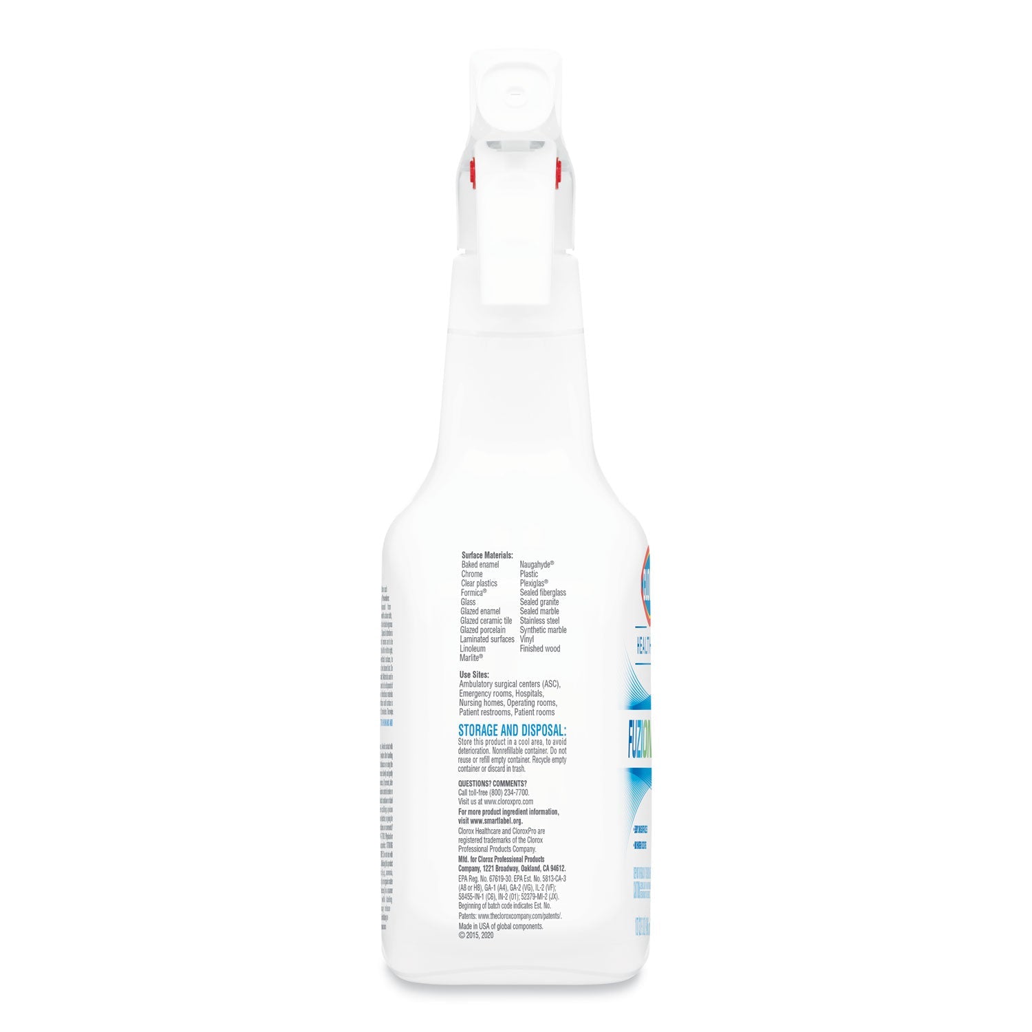 Clorox Fuzion Cleaner Disinfectant, Unscented, 32 oz Spray Bottle, 9/Carton