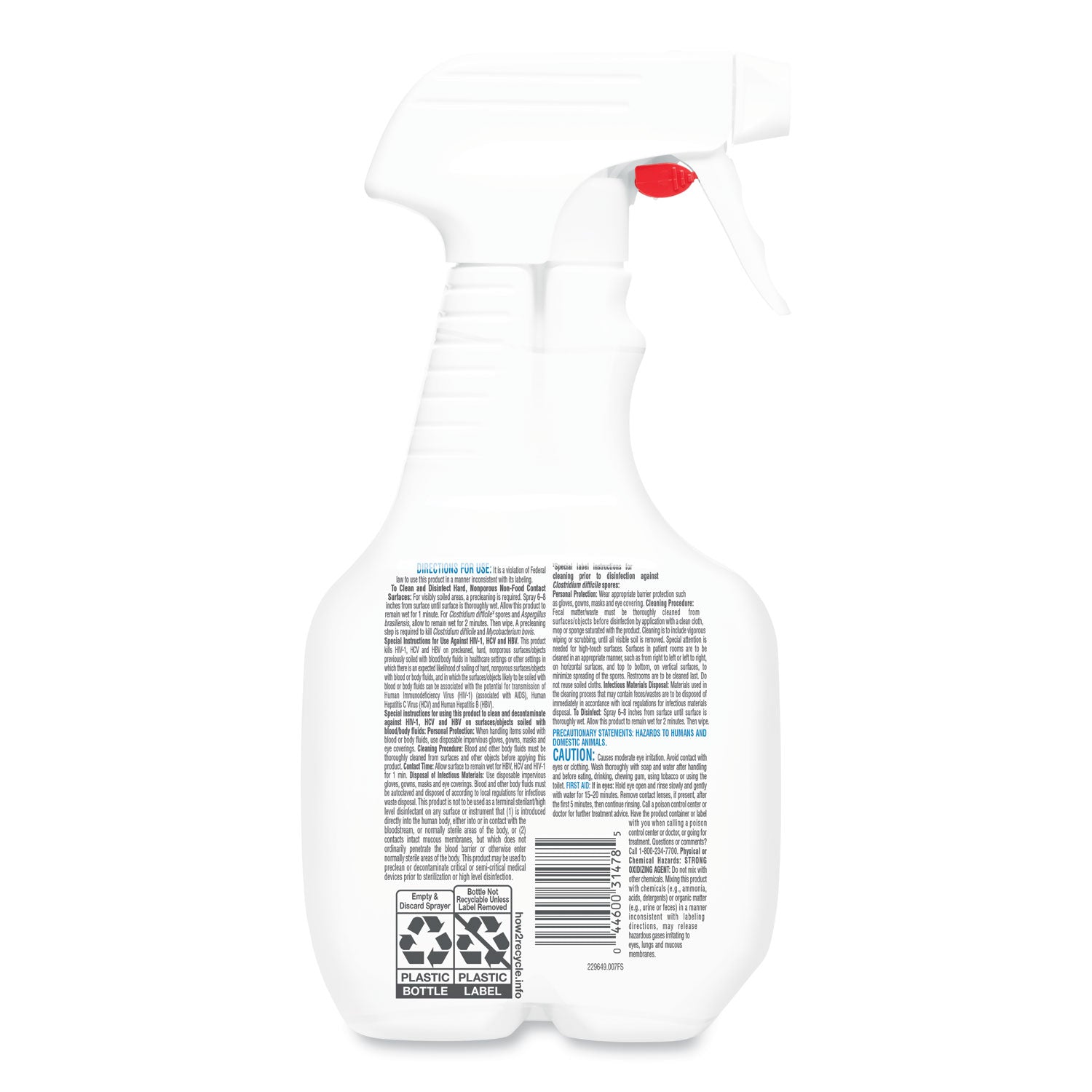 Clorox Fuzion Cleaner Disinfectant, Unscented, 32 oz Spray Bottle, 9/Carton