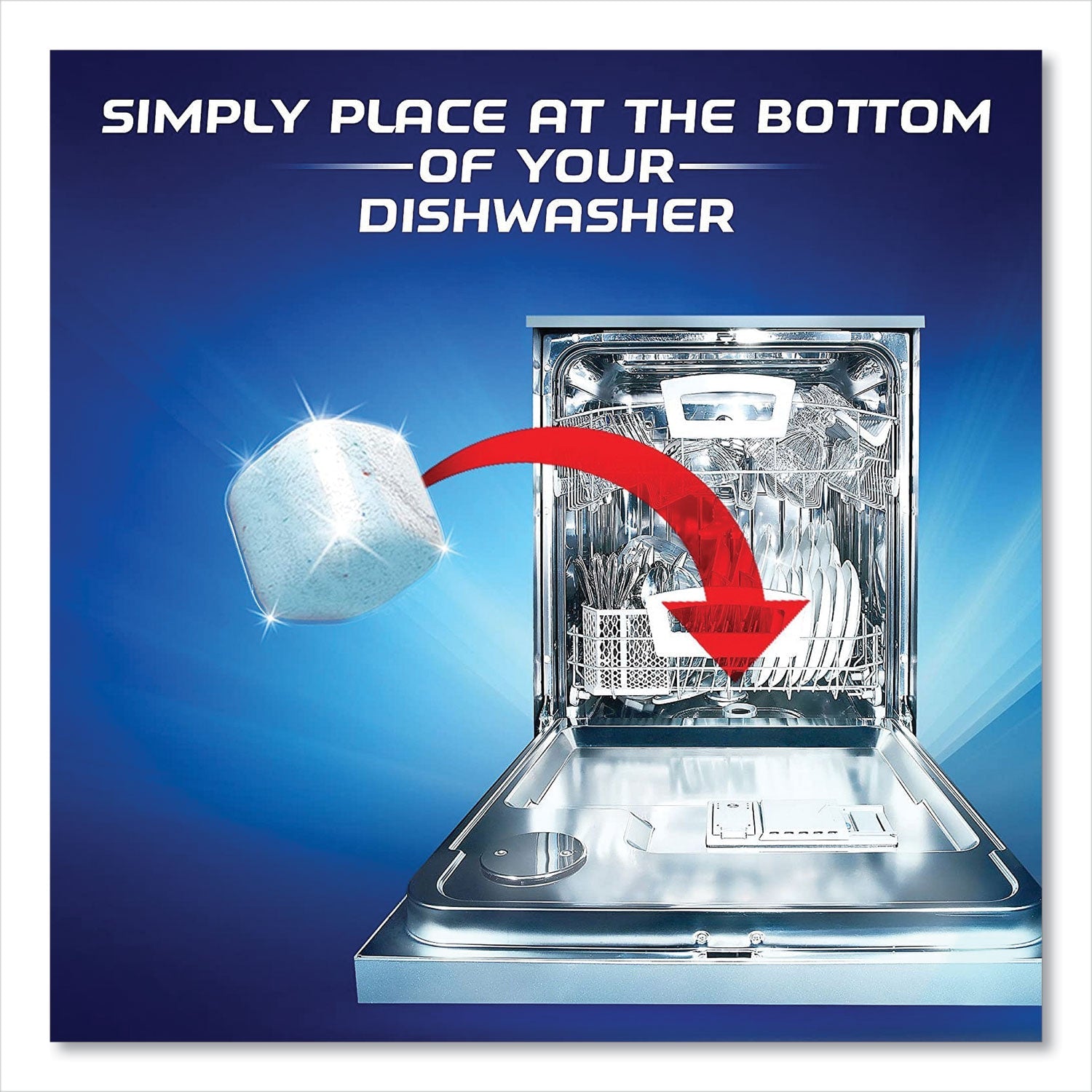 FINISH Dishwasher Cleaner Pouches, Original Scent, Pouch, 24 Tabs/Pouch, 8/Carton