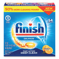 FINISH Dish Detergent Gelpacs, Orange Scent, 54/Box, 4 Boxes/Carton