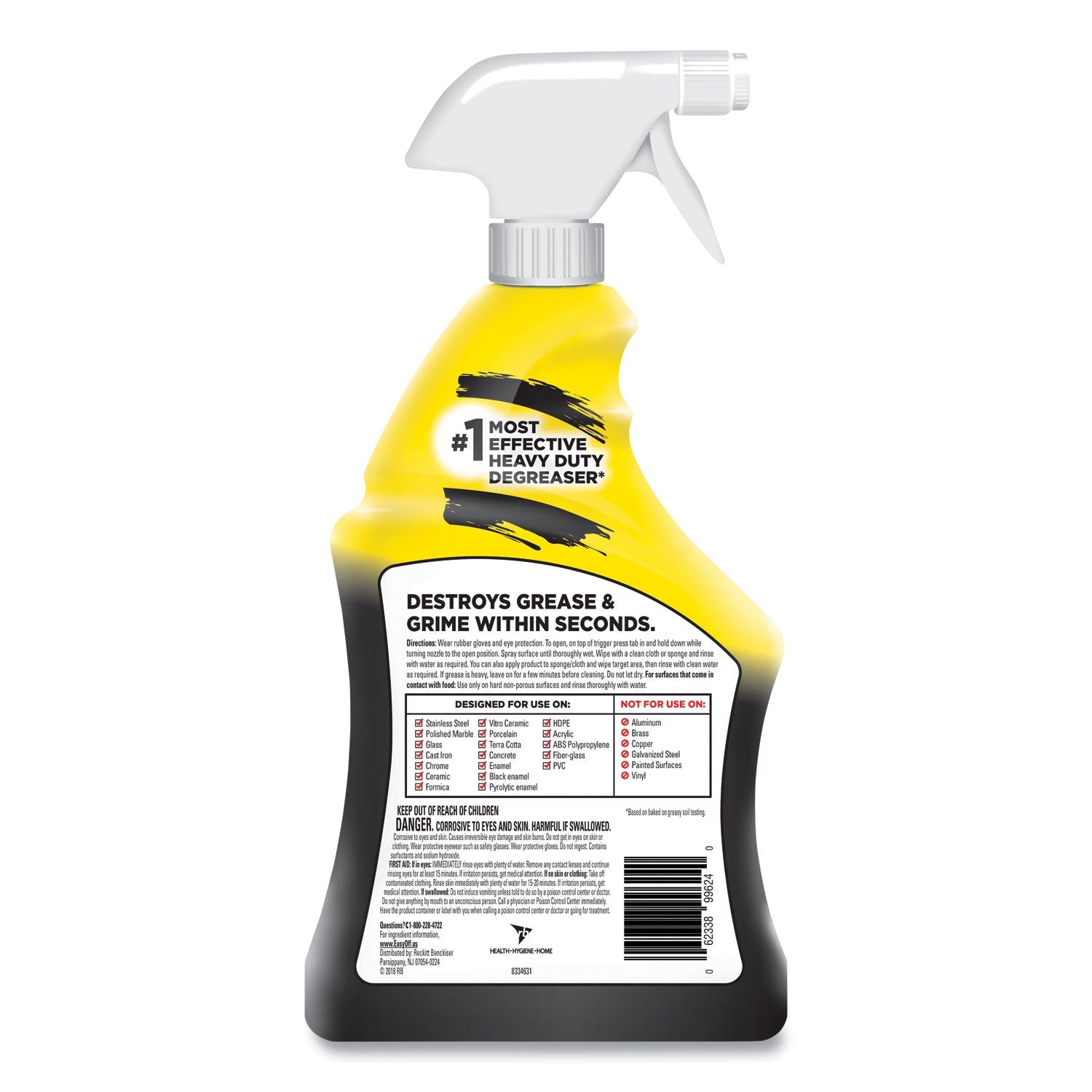 EASY-OFF Heavy Duty Cleaner Degreaser, 32 oz Spray Bottle, 6/Carton
