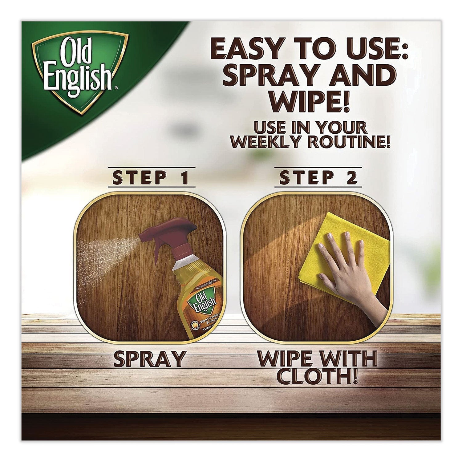 OLD ENGLISH Lemon Oil, Furniture Polish, 12oz, Spray Bottle, 6/Carton