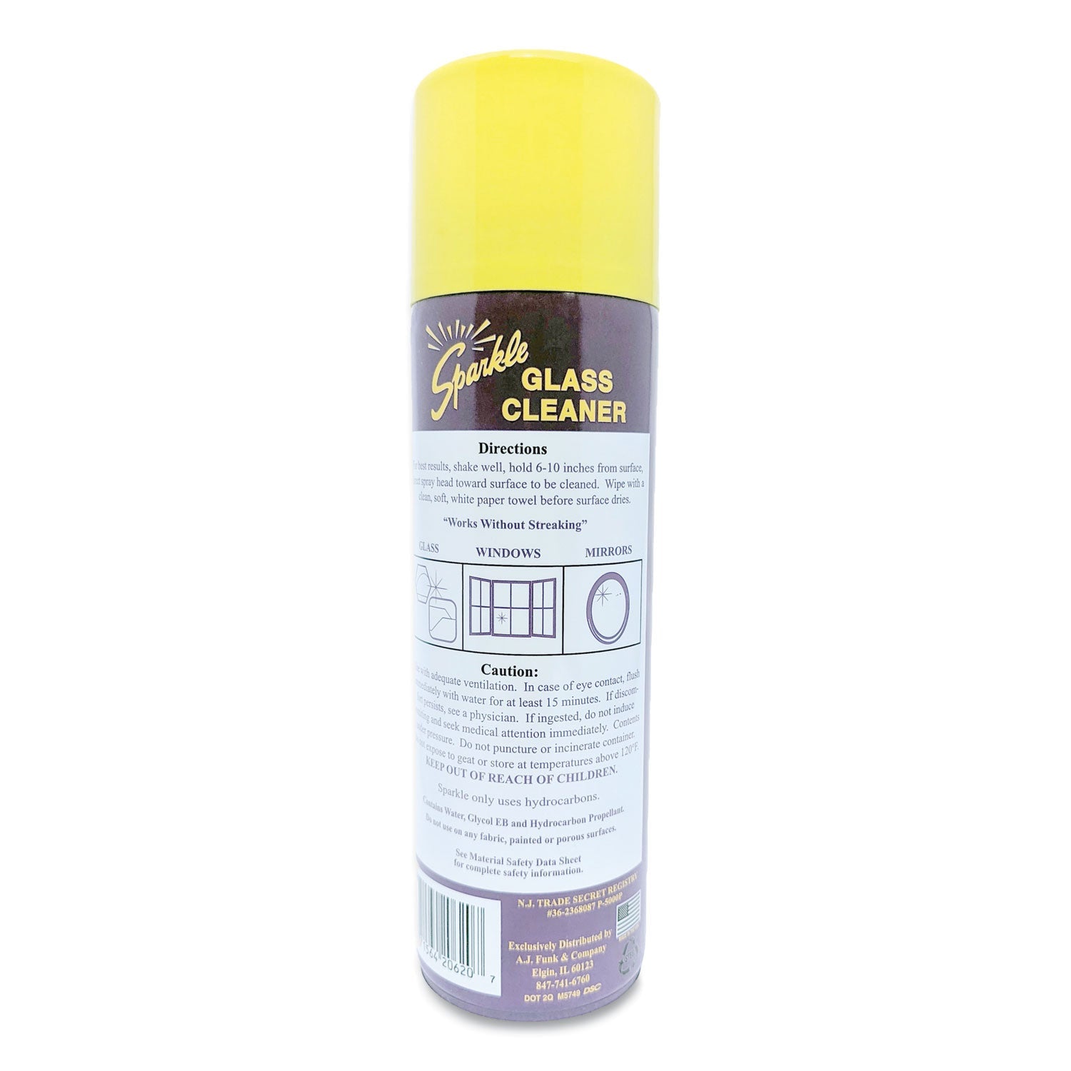 Sparkle Glass Cleaner, 20 oz Aerosol Spray, 12/Carton