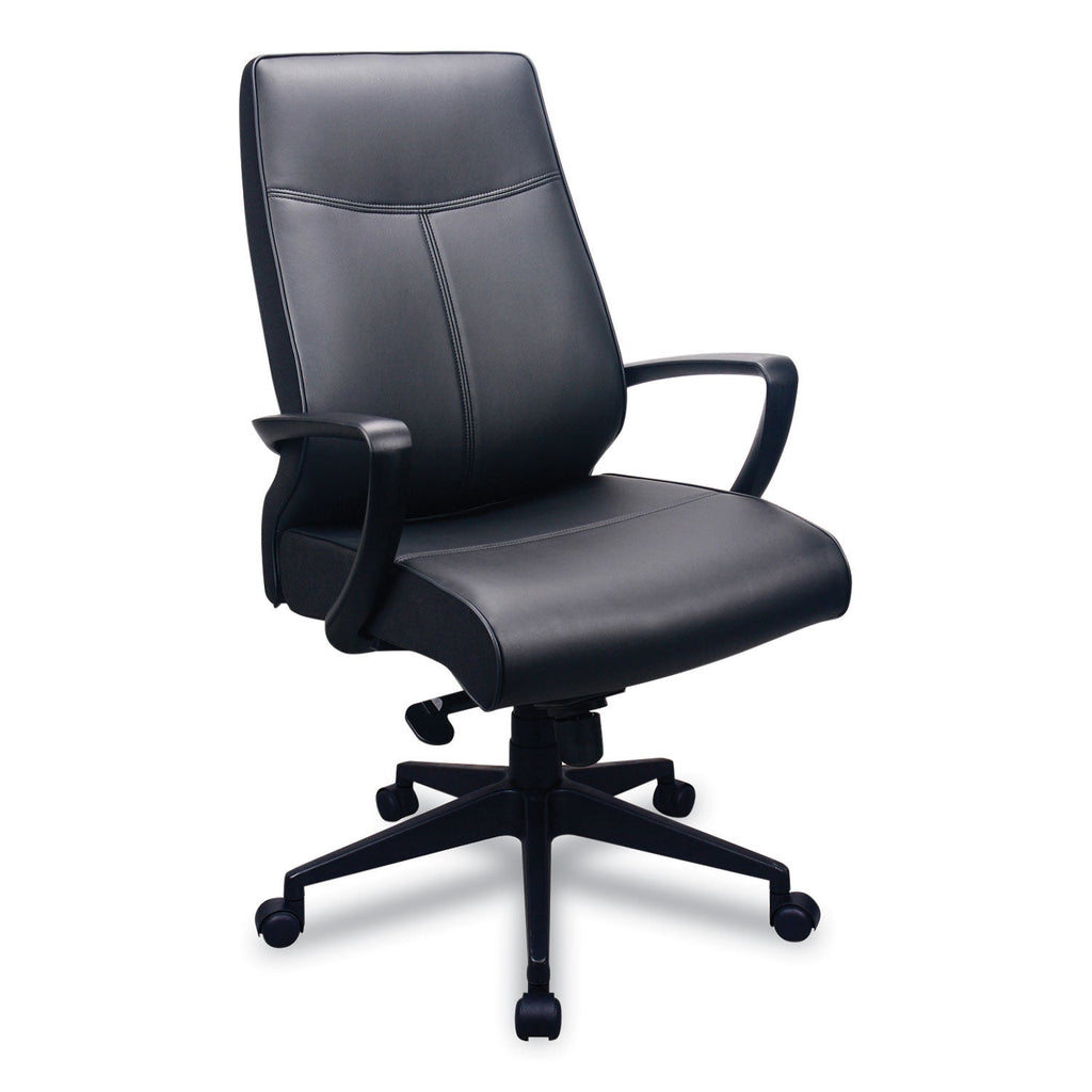Tempur-Pedic 300 Leather High-Back Chair, Supports Up to 250 lb, 19.57" to 22.56" Seat Height, Black