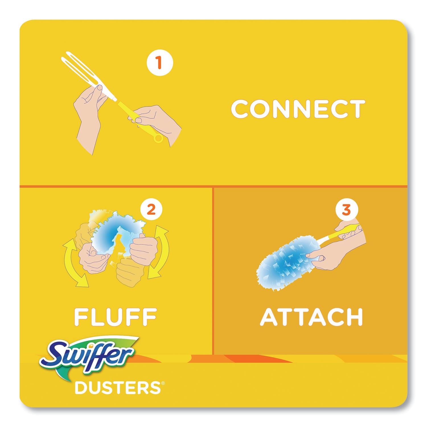 Swiffer Dusters Refill, Fiber Bristle, Light Blue, 18/Box