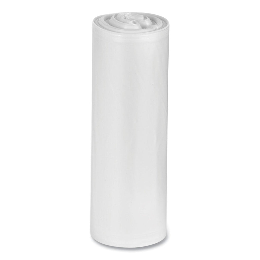 Boardwalk Low Density Repro Can Liners, For Slim Jim Containers, 23 gal, 1 mil, 28" x 45", Clear, 15 Bags/Roll, 10 Rolls/Carton