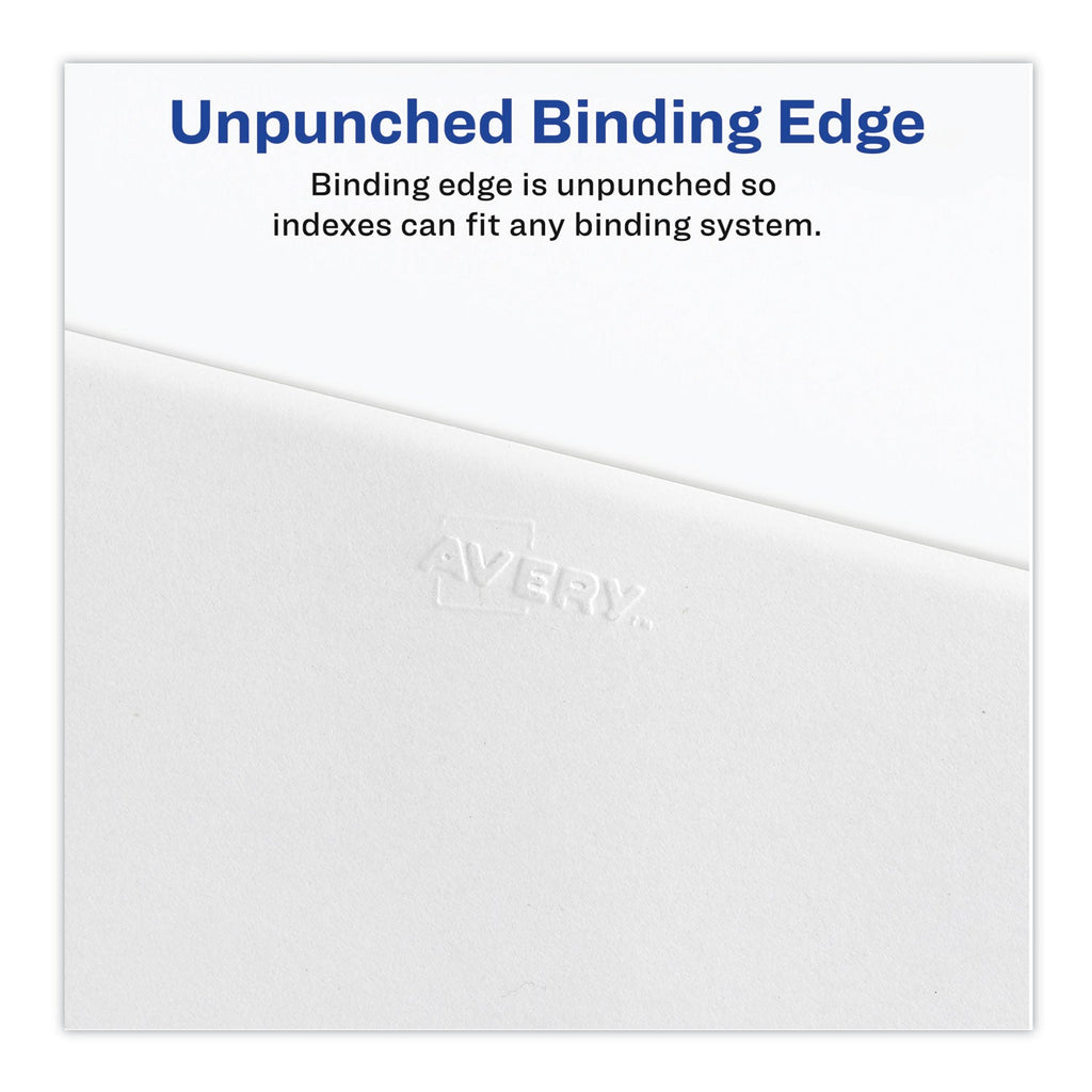 Avery Preprinted Legal Exhibit Side Tab Index Dividers, Avery Style, 25-Tab, 301 to 325, 11 x 8.5, White, 1 Set, (1342)