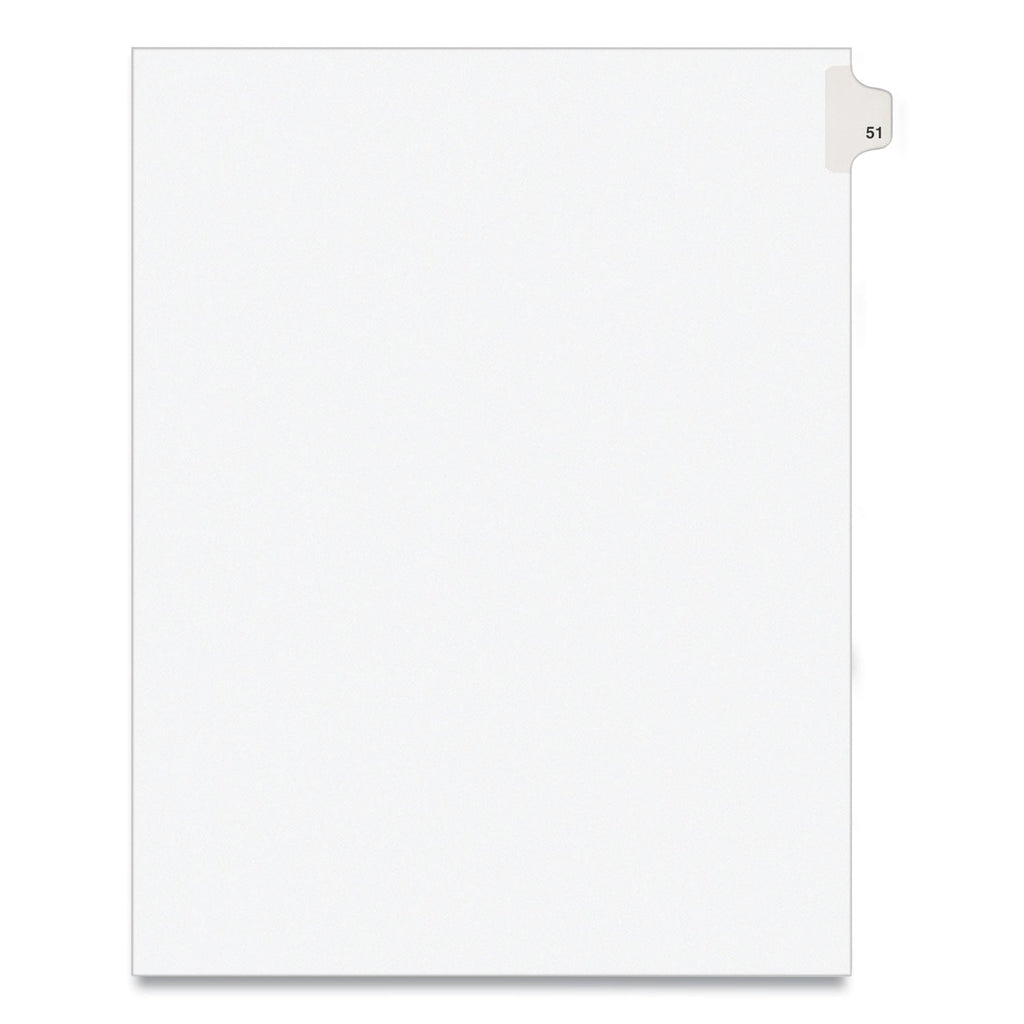 Avery Preprinted Legal Exhibit Side Tab Index Dividers, Avery Style, 10-Tab, 51, 11 x 8.5, White, 25/Pack, (1051)