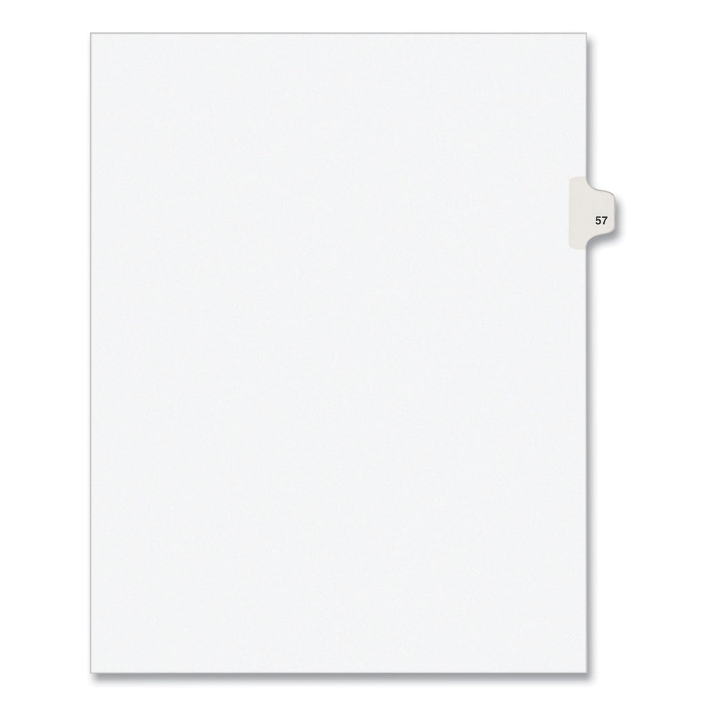 Avery Preprinted Legal Exhibit Side Tab Index Dividers, Avery Style, 10-Tab, 57, 11 x 8.5, White, 25/Pack, (1057)