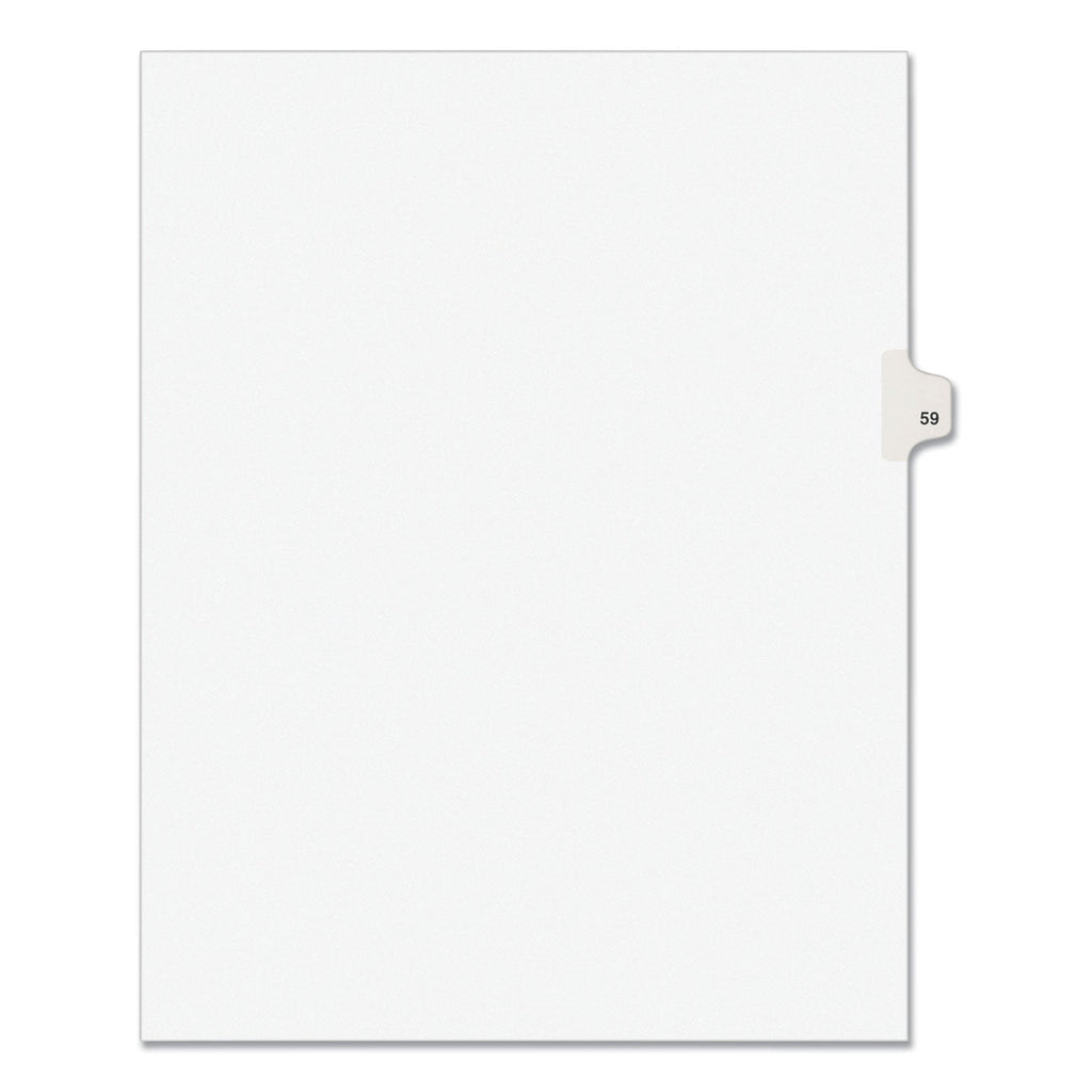 Avery Preprinted Legal Exhibit Side Tab Index Dividers, Avery Style, 10-Tab, 59, 11 x 8.5, White, 25/Pack, (1059)