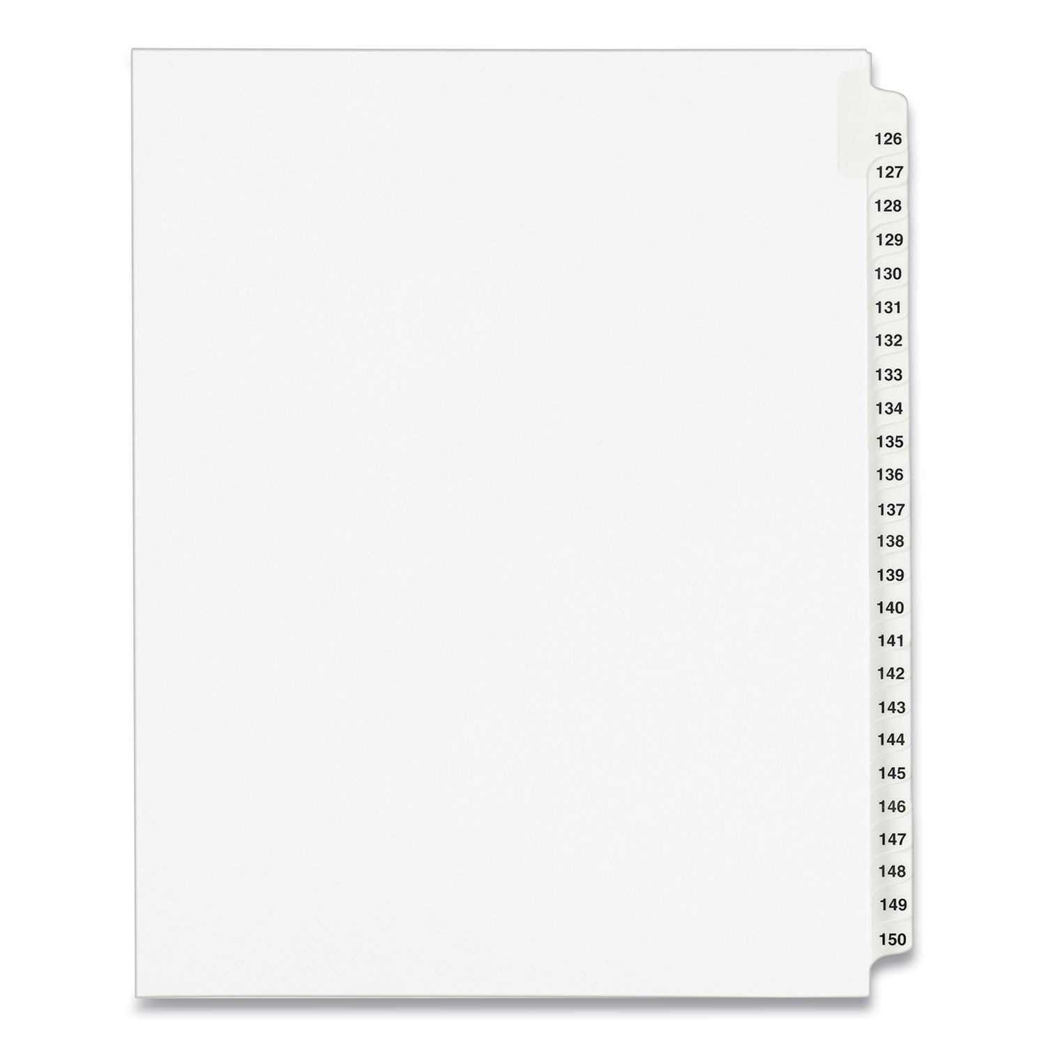 Avery Preprinted Legal Exhibit Side Tab Index Dividers, Avery Style, 25-Tab, 126 to 150, 11 x 8.5, White, 1 Set, (1335)