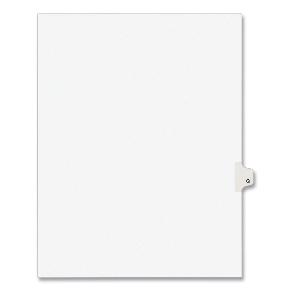 Avery Preprinted Legal Exhibit Side Tab Index Dividers, Avery Style, 26-Tab, Q, 11 x 8.5, White, 25/Pack, (1417)