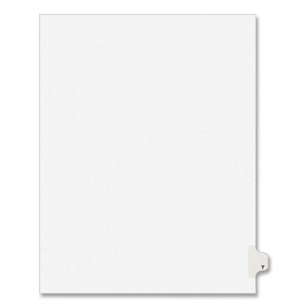 Avery Preprinted Legal Exhibit Side Tab Index Dividers, Avery Style, 26-Tab, Y, 11 x 8.5, White, 25/Pack, (1425)