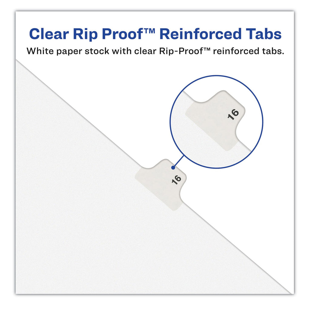 Avery Preprinted Legal Exhibit Side Tab Index Dividers, Avery Style, 26-Tab, Q, 11 x 8.5, White, 25/Pack, (1417)