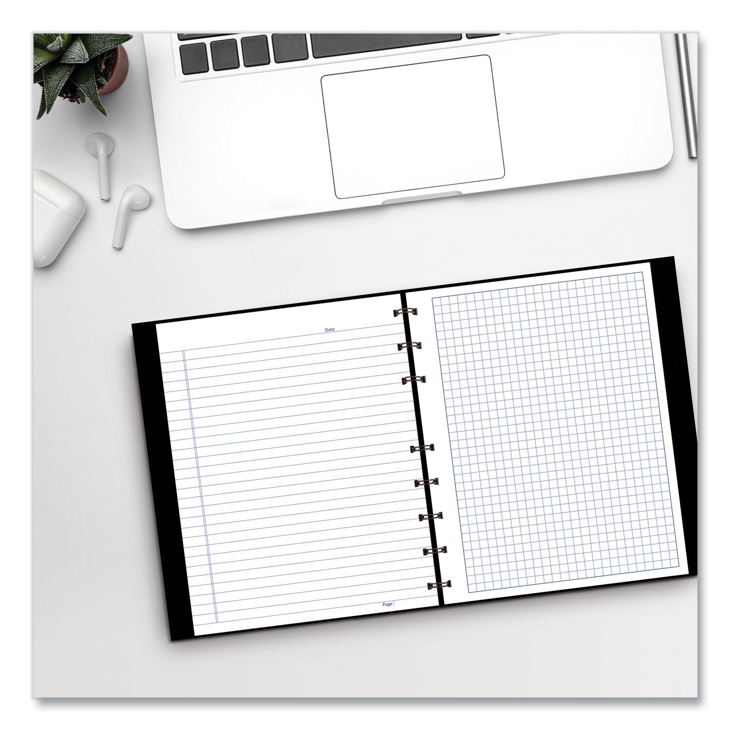 Blueline NotePro Quad Computation Notebook, Data-Lab-Record Format, Narrow Rule/Quadrille Rule, Black Cover, 9.25 x 7.25, 96 Sheets