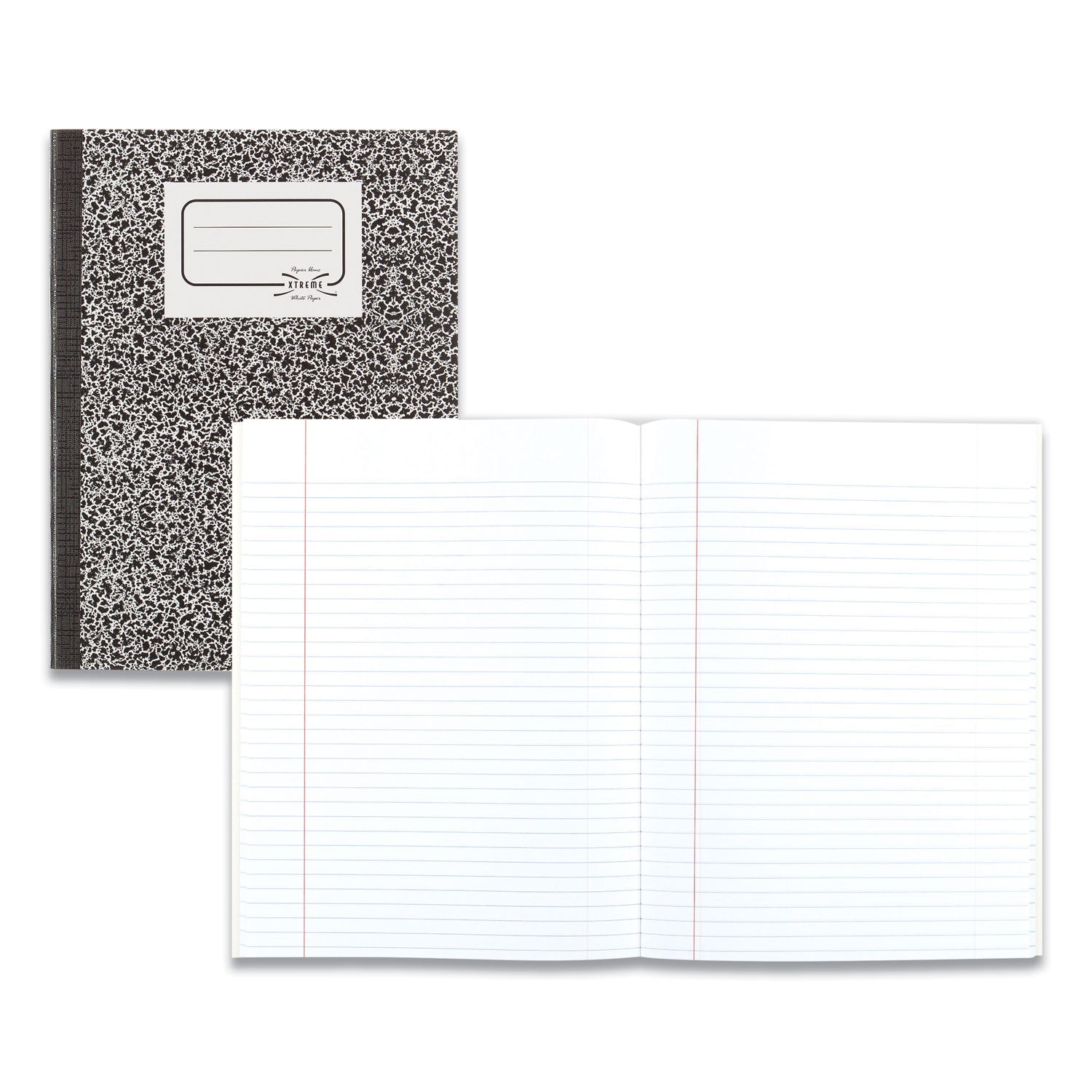National Composition Book, Medium/College Rule, Black Marble Cover, 11 x 8.38, 80 Sheets