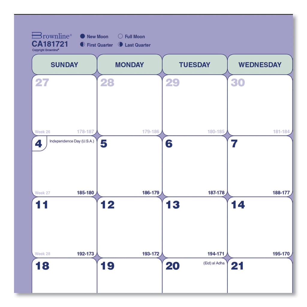 Brownline Academic 13-Month Desk Pad Calendar, 11 x 8.5, Black Binding, 13-Month (July to July): 2022 to 2023