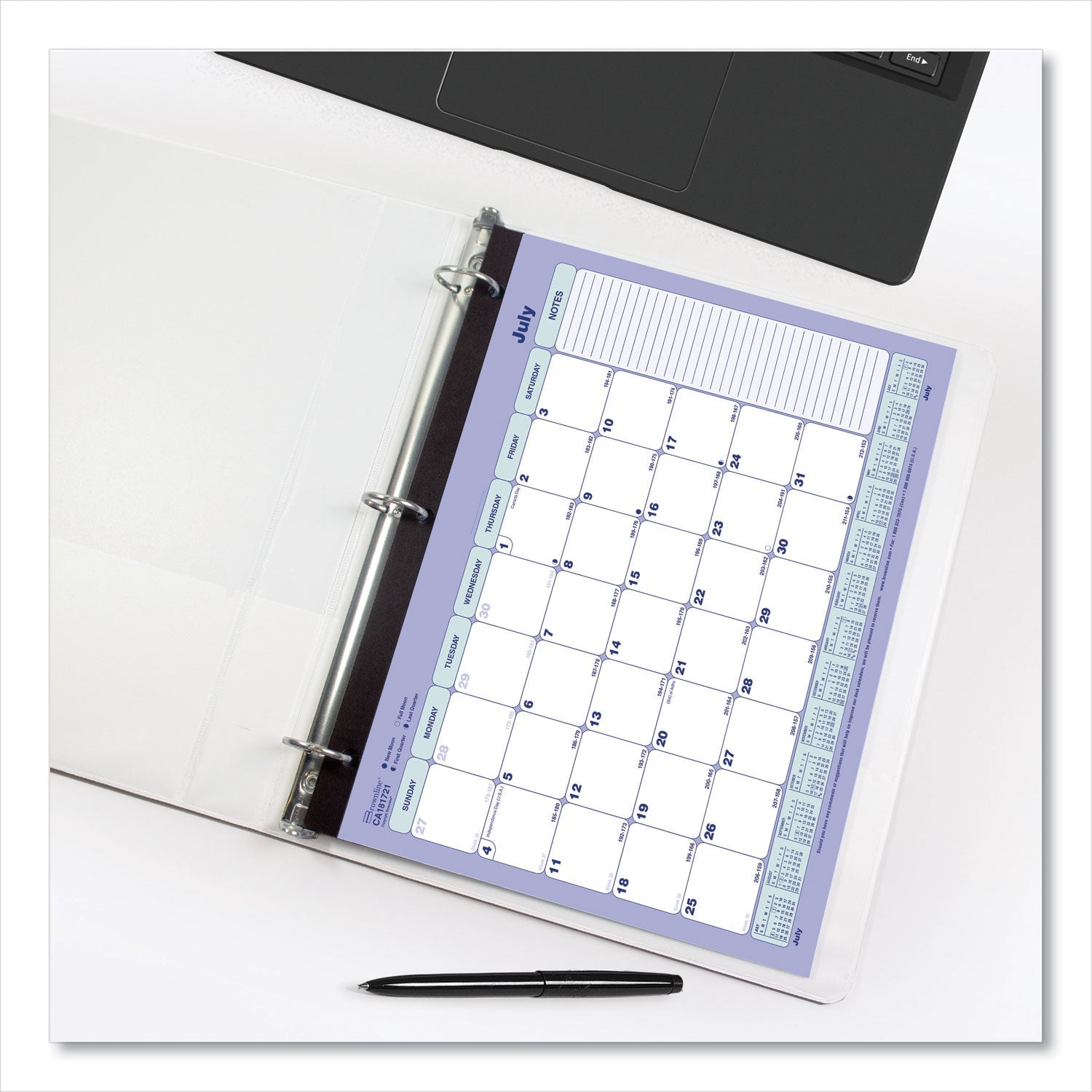 Brownline Academic 13-Month Desk Pad Calendar, 11 x 8.5, Black Binding, 13-Month (July to July): 2022 to 2023