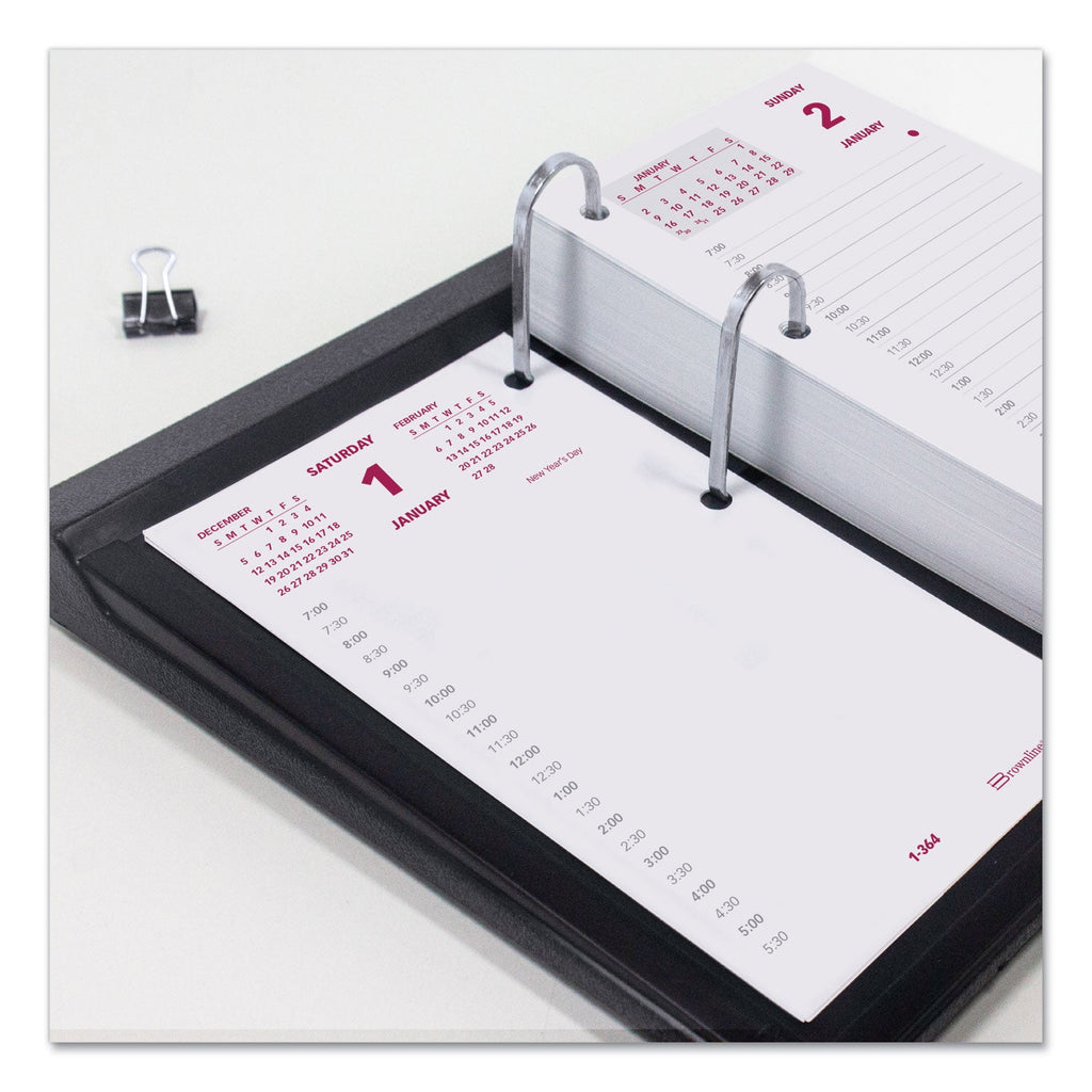 Brownline Daily Calendar Pad Refill, 6 x 3.5, White/Burgundy/Gray Sheets, 2023