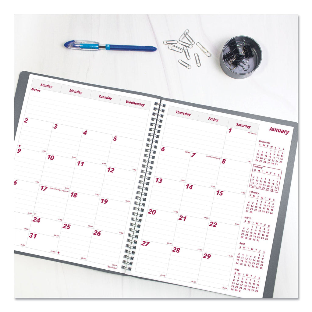 Brownline Mountains 14-Month Planner, Mountains Photography, 11 x 8.5, Blue/Green Cover, 14-Month (Dec to Jan): 2022 to 2024