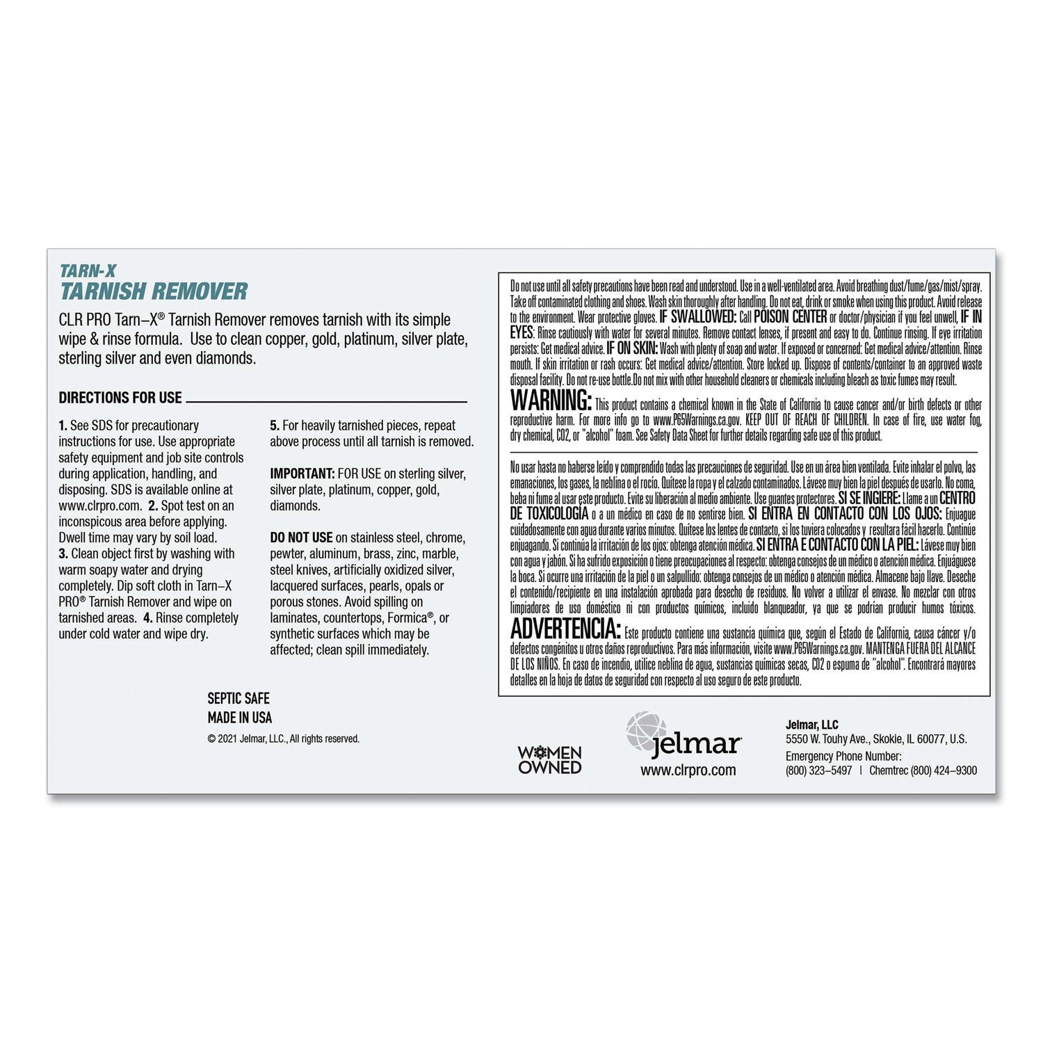 Tarn-X PRO Tarnish Remover, 1 gal Bottle
