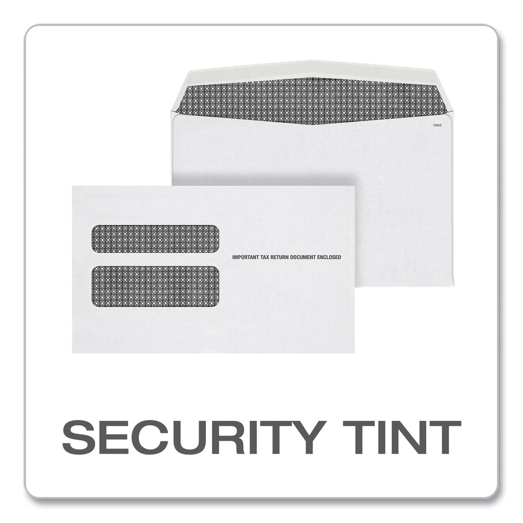 TOPS W-2 Laser Double Window Envelope, Commercial Flap, Gummed Closure, 5.63 x 9, White, 50/Pack