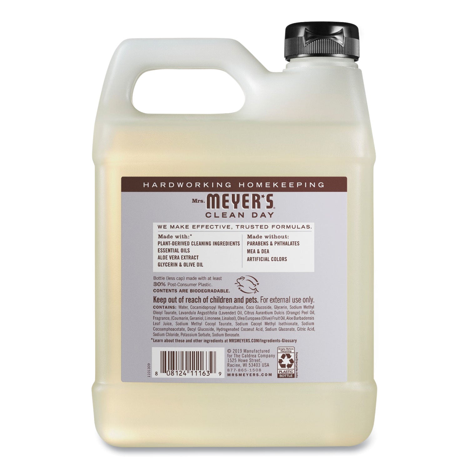 Mrs. Meyer's Clean Day Liquid Hand Soap, Lavender, 33 oz, 6/Carton