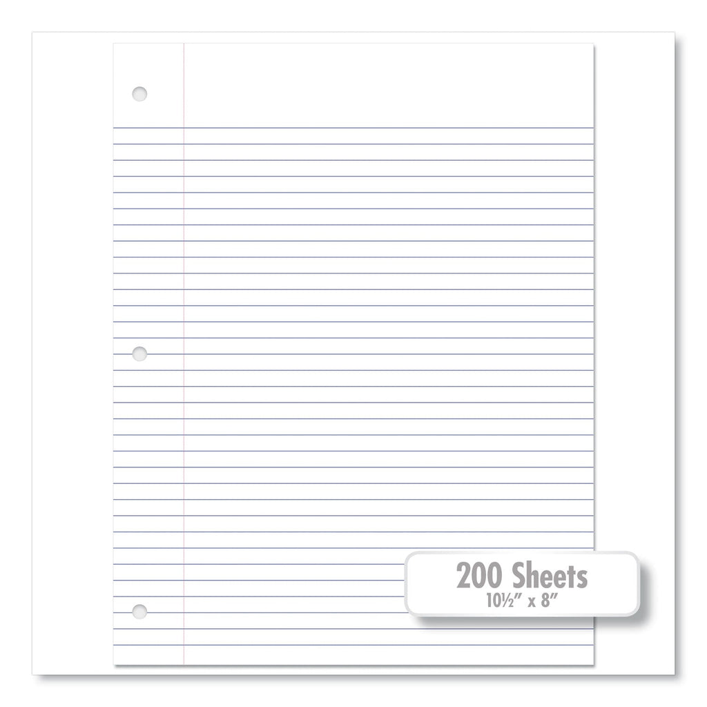 Mead Filler Paper, 3-Hole, 8.5 x 11, College Rule, 200/Pack