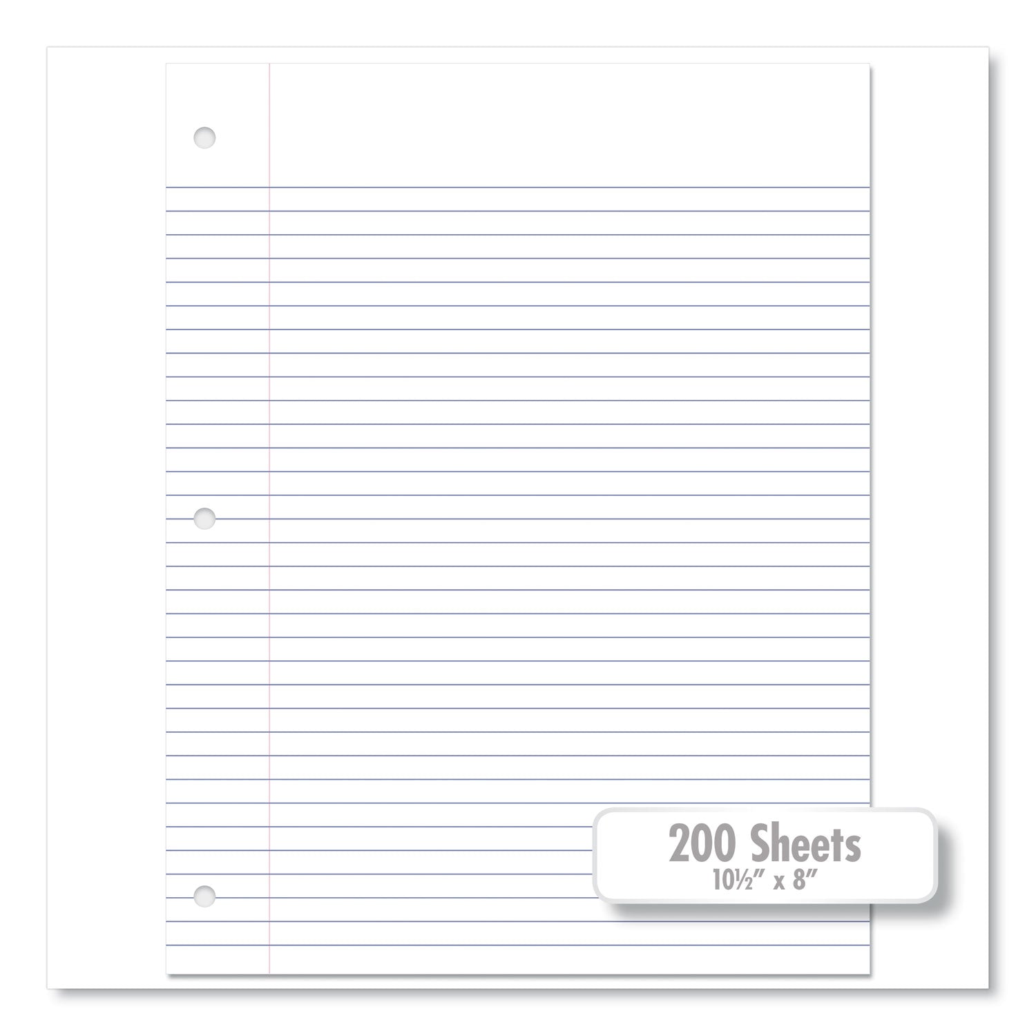 Mead Filler Paper, 3-Hole, 8.5 x 11, College Rule, 200/Pack