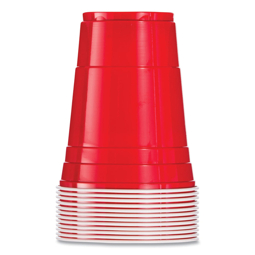 Dart Solo Plastic Party Cold Cups, 16 oz, Red, 50/Bag, 20 Bags/Carton